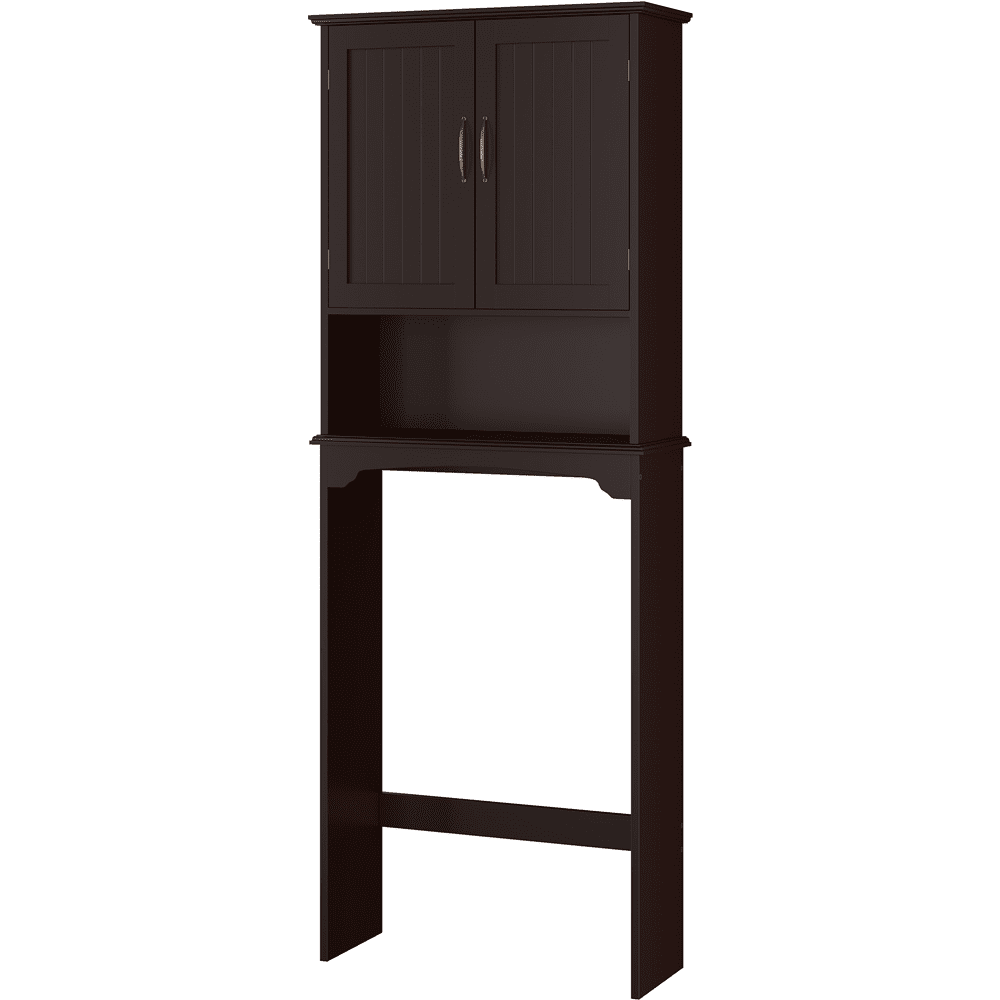 Alden Design Wooden over the Toilet Bathroom Storage 3-Shelf, Espresso, 25"Lx9"Wx66''H