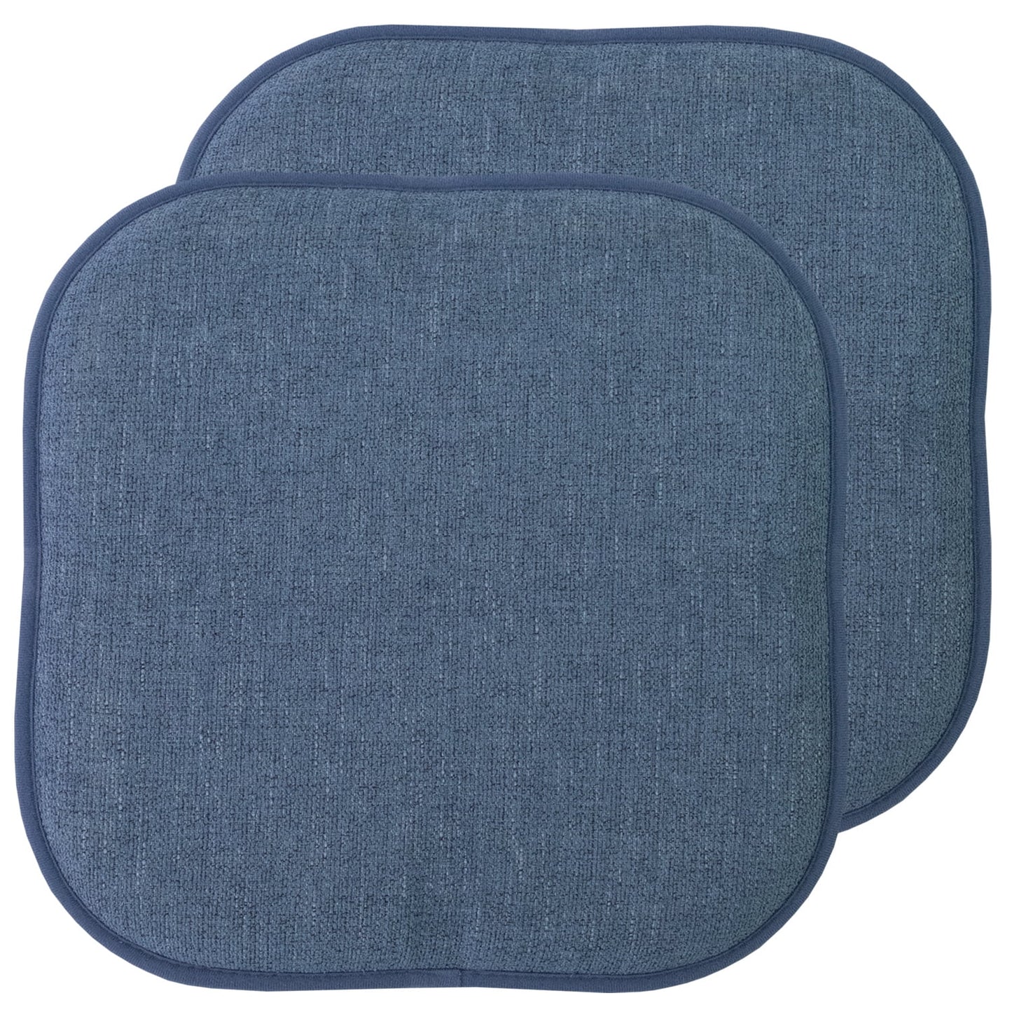 Alexis Memory Foam No Slip Back 16 x 16 Chair Pad Cushion 2 Pack - Denim