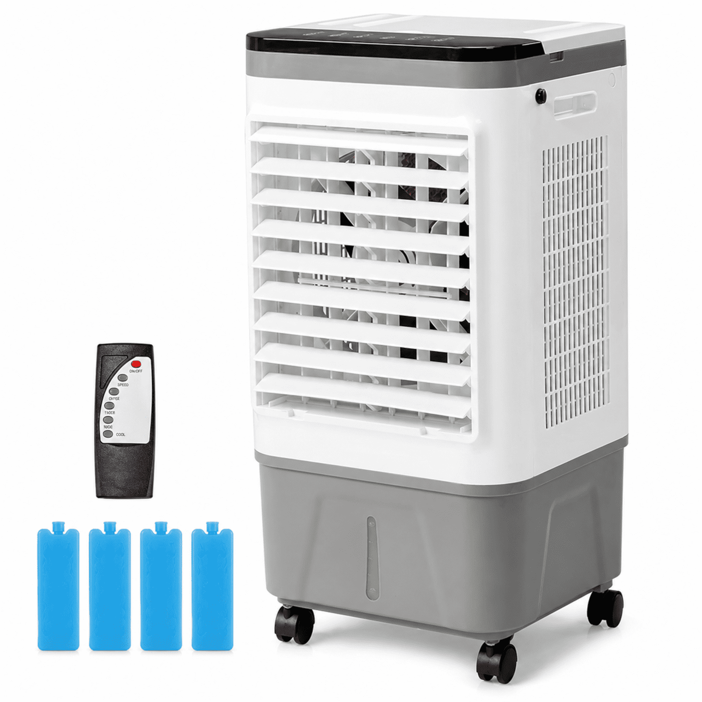 Alvantor 3 in 1 Portable Evaporative Air Cooler, 461 CFM Swamp Cooler Fan with Remote, 5.28 Gal Tank, 12H Timer, Gray and White