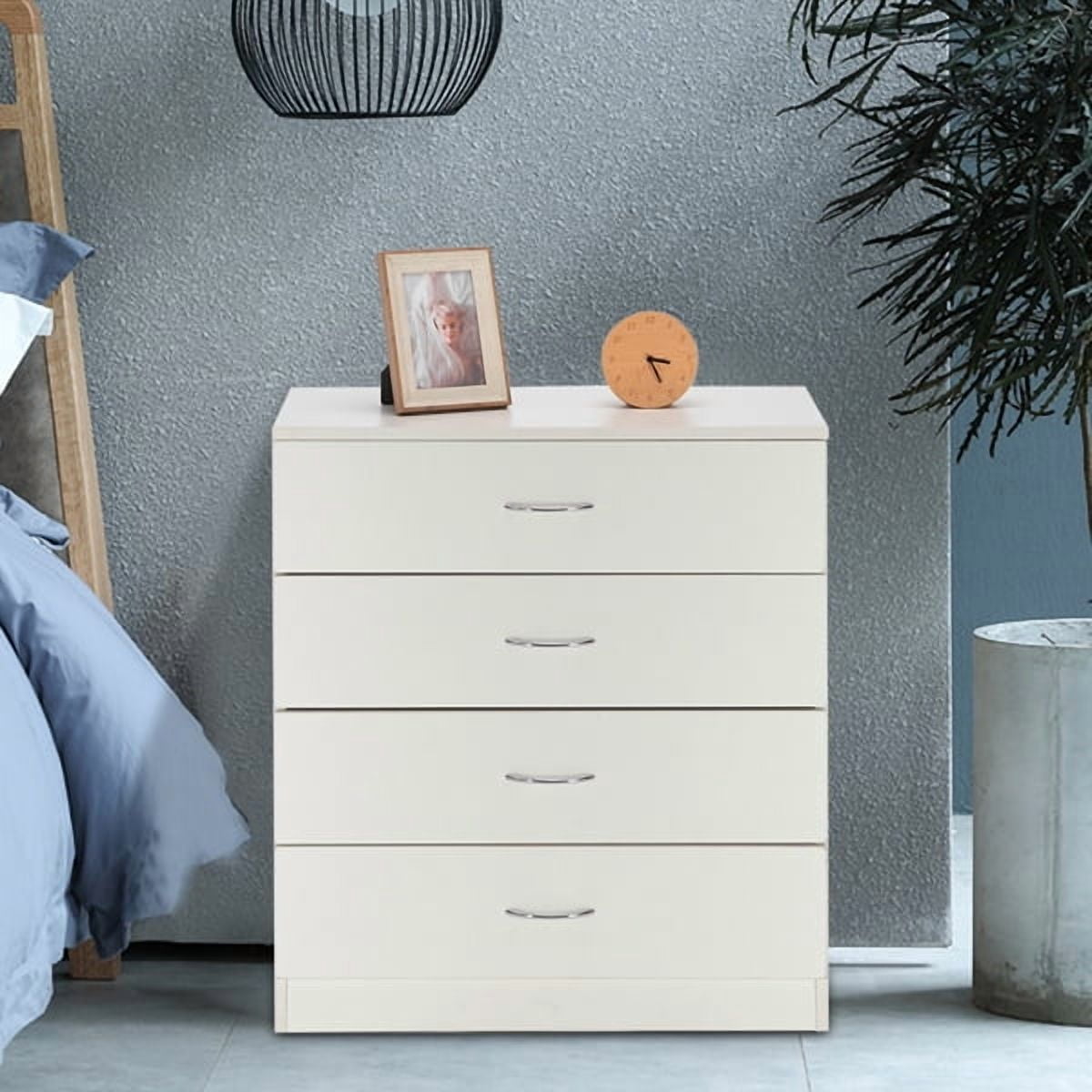 Alvantor 4-Drawer Dresser Chest of Drawers P2 15mm Particle Board 25.98 x 13 x 28.5 in White