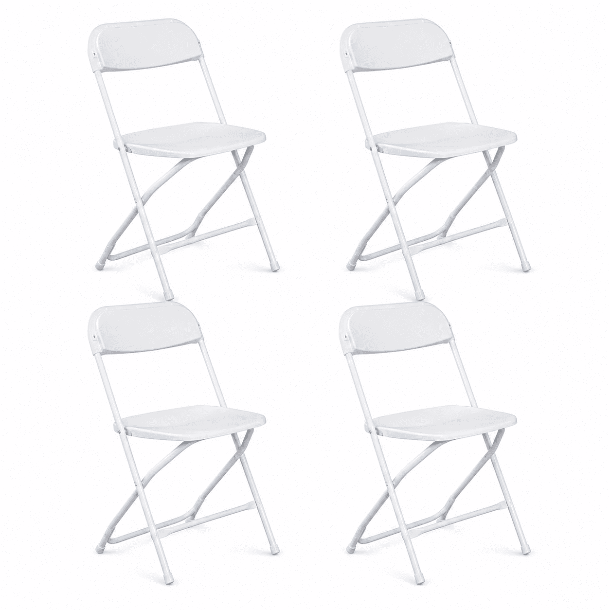 Alvantor 4 Pack Plastic Folding Chairs White Heavy Duty Indoor Outdoor Portable Stackable Chairs for Party Office Event Home