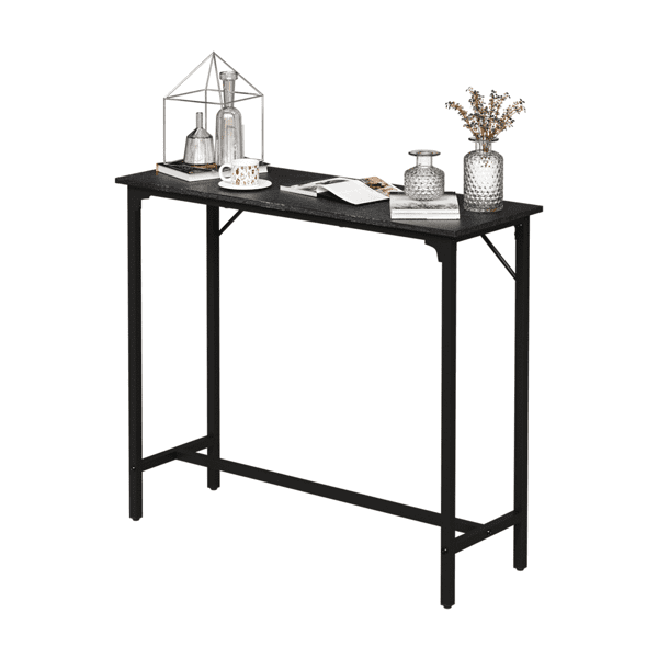 Alvantor Counter Height Bar Table,43 in Rectangular black MDF Top,Iron Frame,Adjustable Leveling Feet,1 Pack