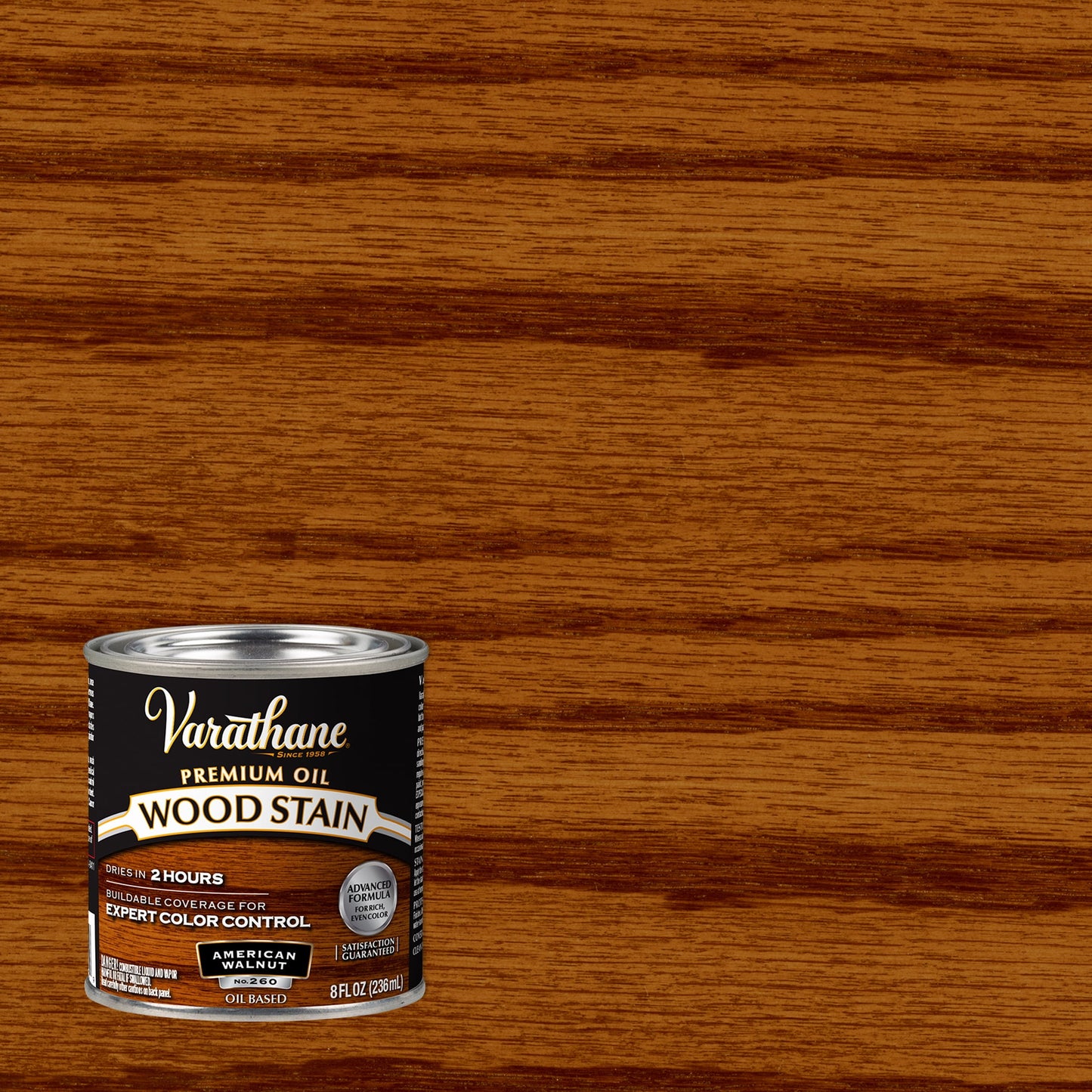 4 Pack, American Walnut, Varathane Premium Oil-Based Interior Wood Stain-211804, Half Pint