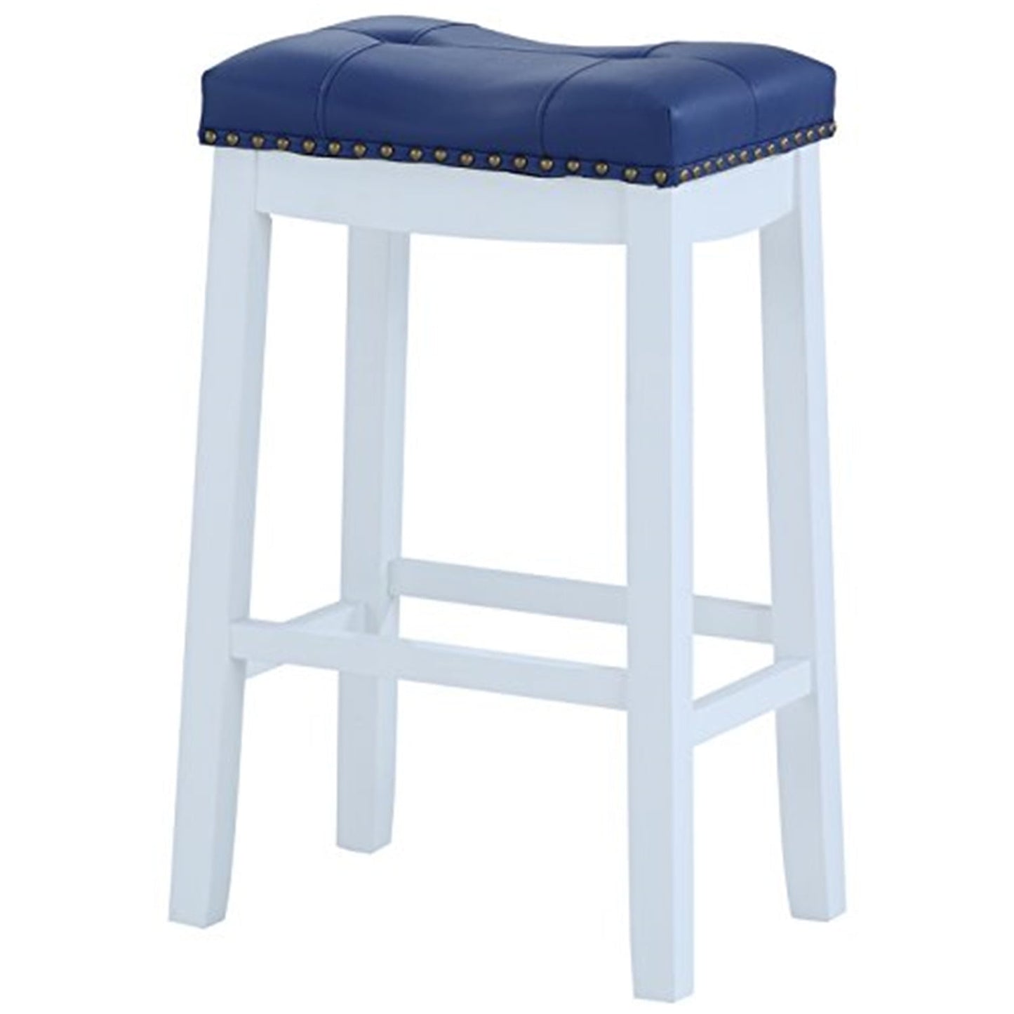 Angel Line Cambridge Padded Saddle Bar Stool, White/Gray