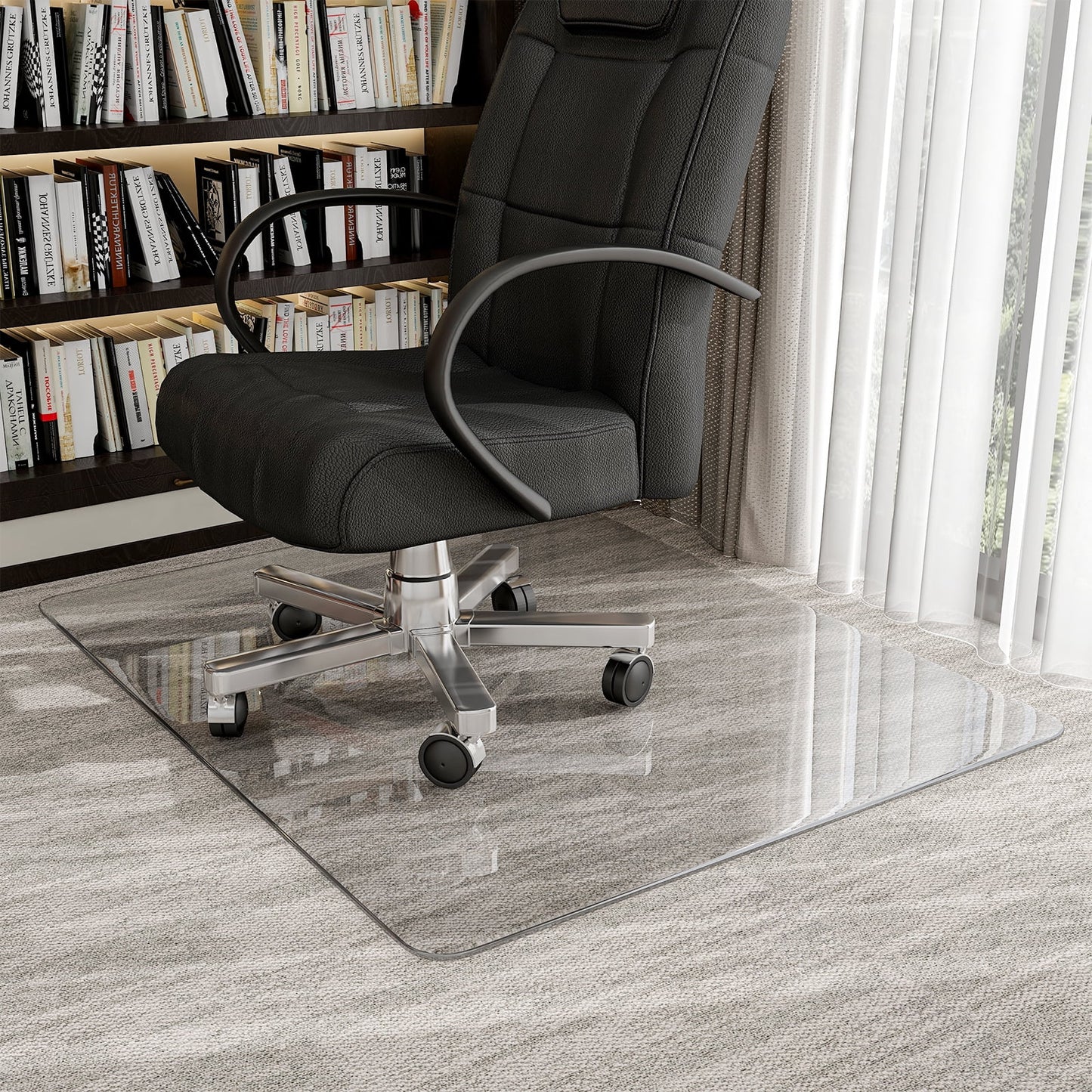Anyrose Tapete para Silla de Oficina de Vidrio Templado de 34"x46"