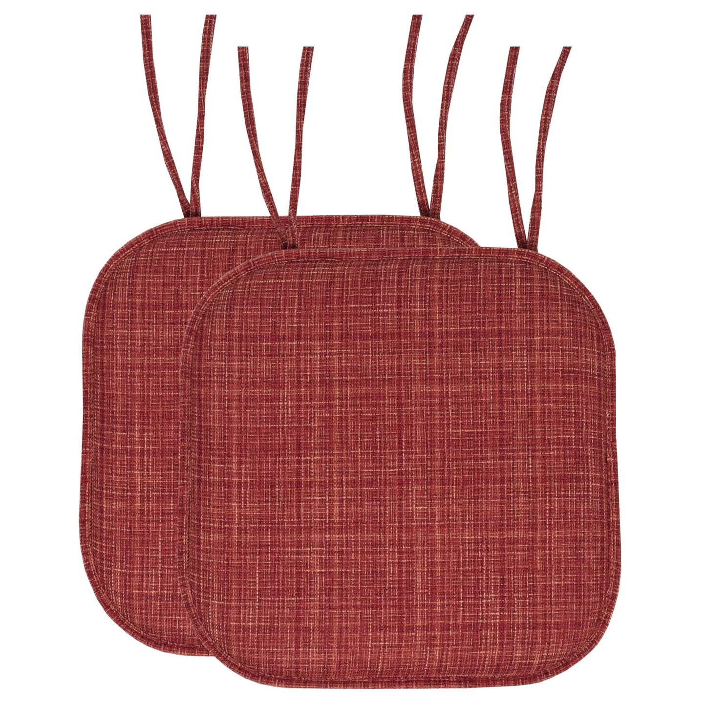 Aria Memory Foam Non-Slip Chair Cushion Pad with Ties 2 Pack - Multi Burgundy