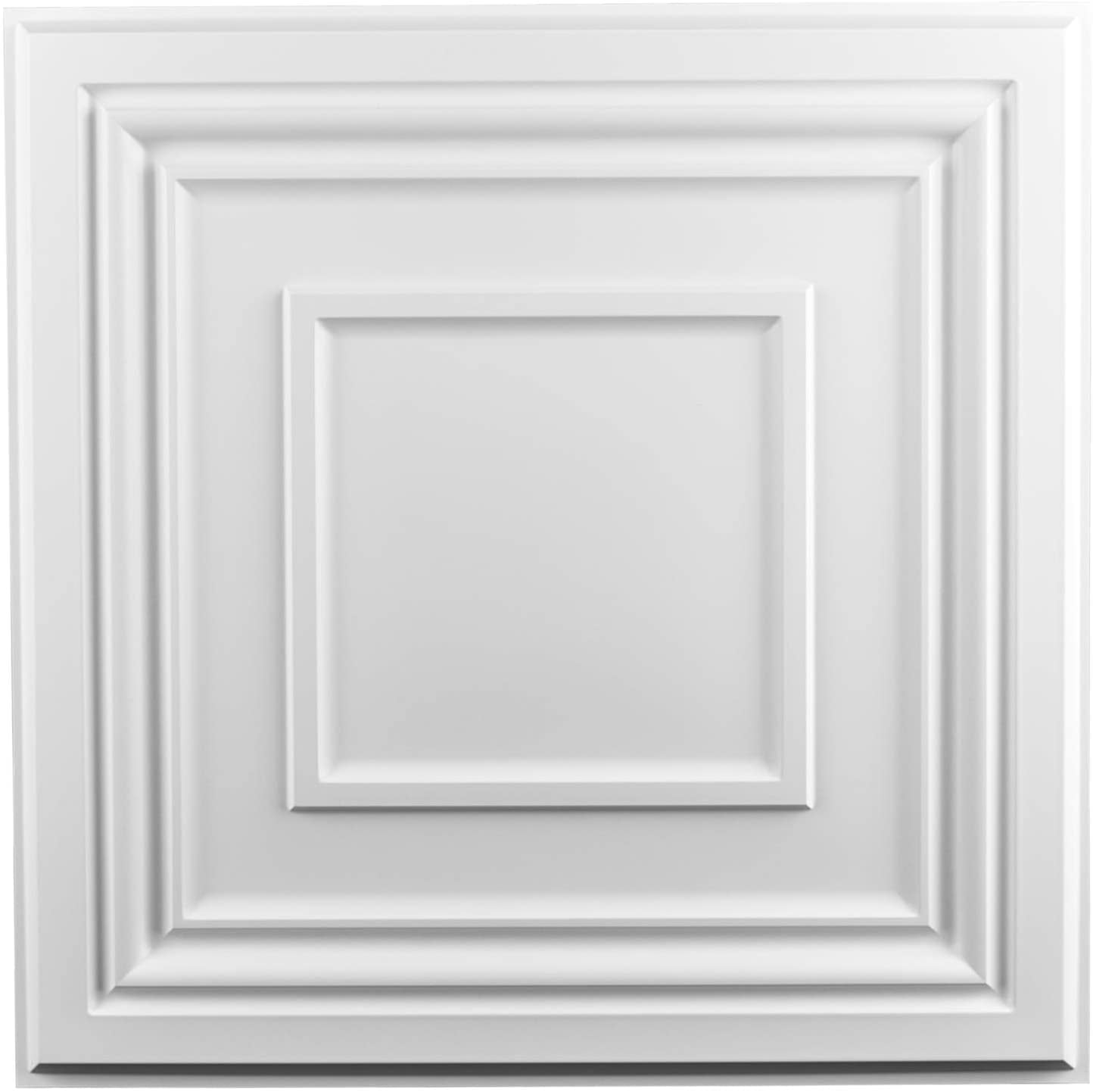 Art3d 12-Pack Matt White PVC Decorative Ceiling Tile 2ft x 2ft for Drop in Grid System