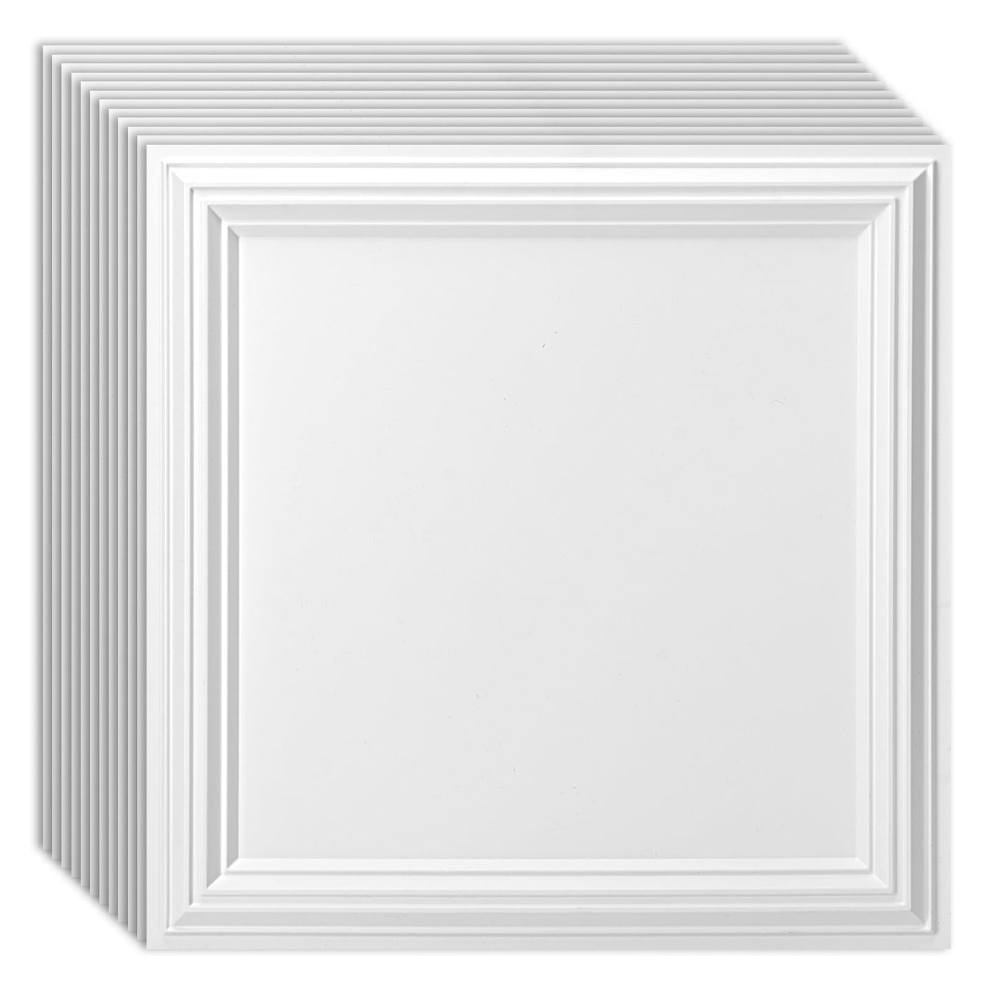 Art3d 24''x24'' Drop in Ceiling Tiles,12 Pcs 3D PVC Panels for Home, Office & Commercial Space,White