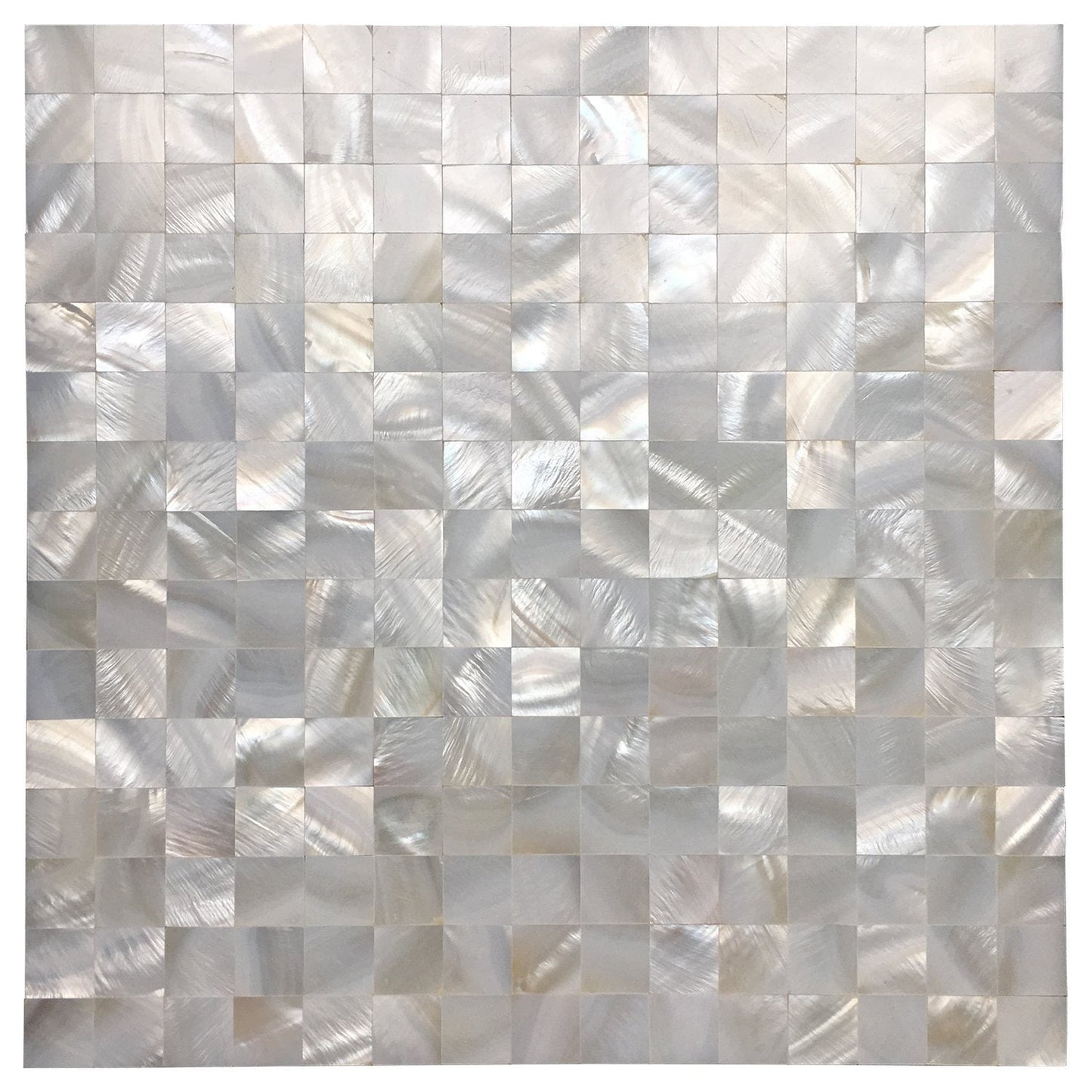 Art3d Square White Seamless 12 in. x 12 in. Peel and Stick Mother of Pearl Tile (6-Pack)