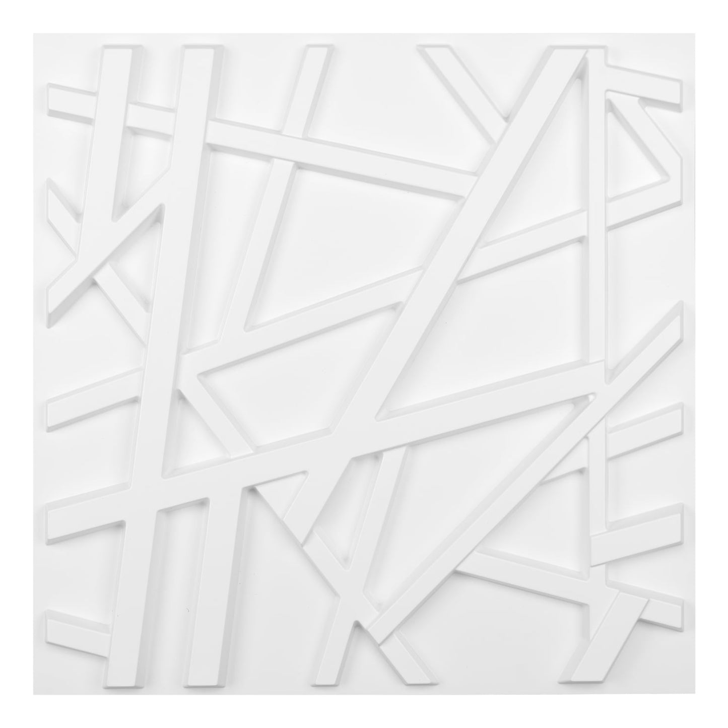 Art3d White PVC 3D Wall Panel Geometric Crossing Lines 19.7" x 19.7" (12-Pack)