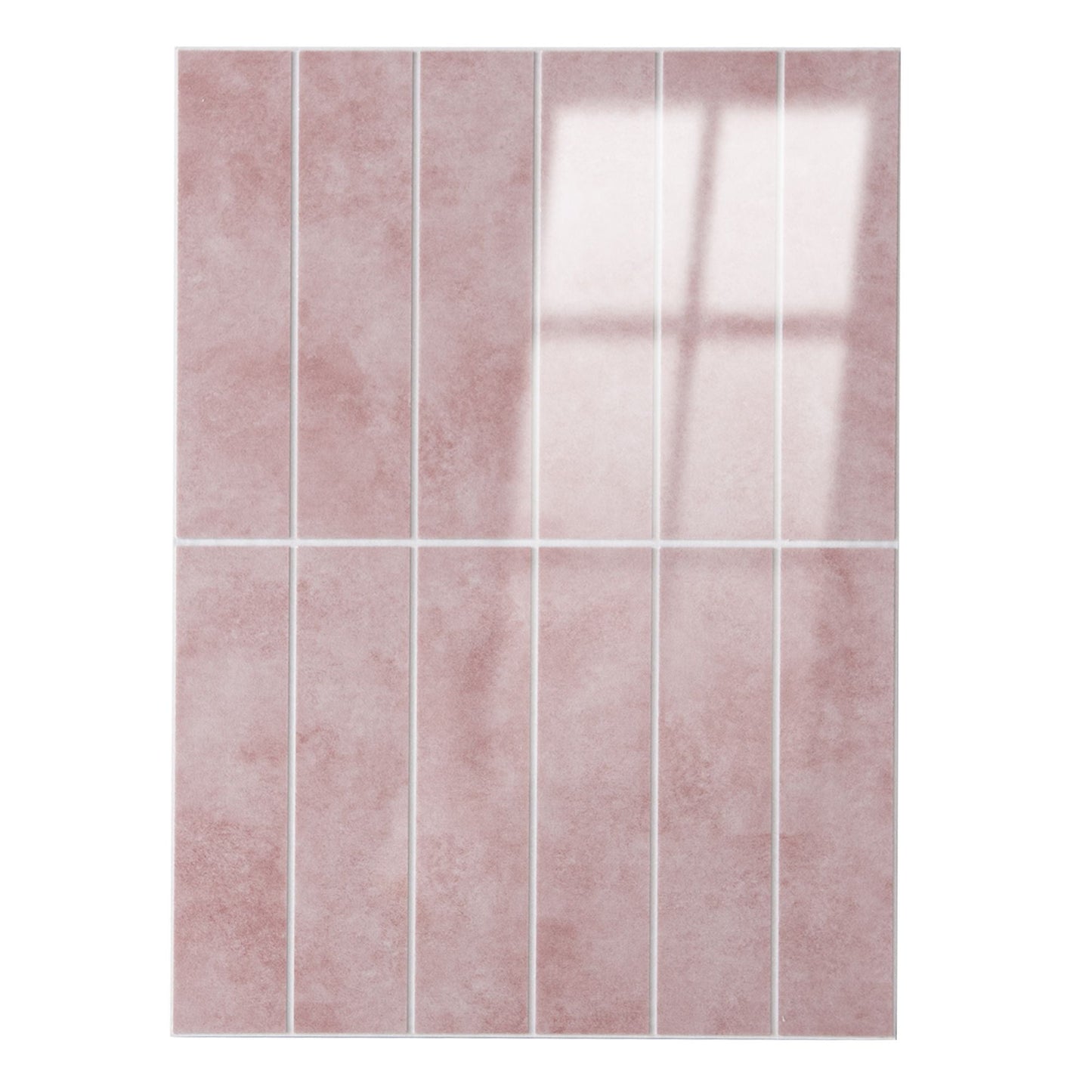 Art3dwallpanel 11.4''x9.1'' Faux Marble Peel & Stick Backsplash for Kitchen,Wall,Pink,7.2sq.ft.(Set of 10)