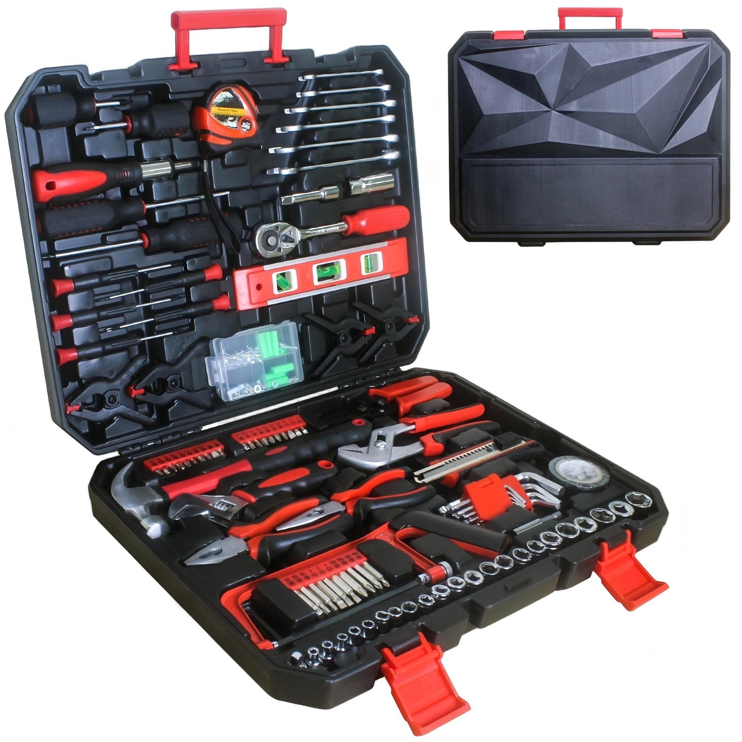 Aukfa 238-Piece Mechanics Tool Set, Socket and Ratchet Wrench, Chrome Finish