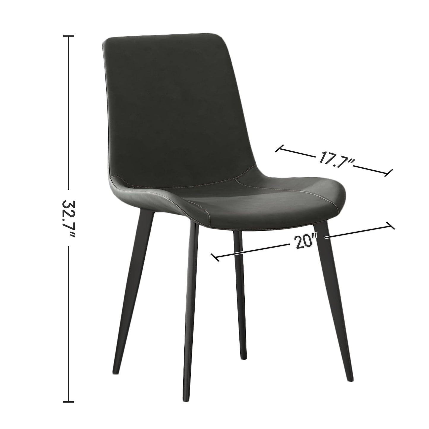Aukfa Set of 4 Faux Leather Dining Chairs with Metal Legs, Modern Upholstered Kitchen Side Chairs for Home Kitchen,Cream