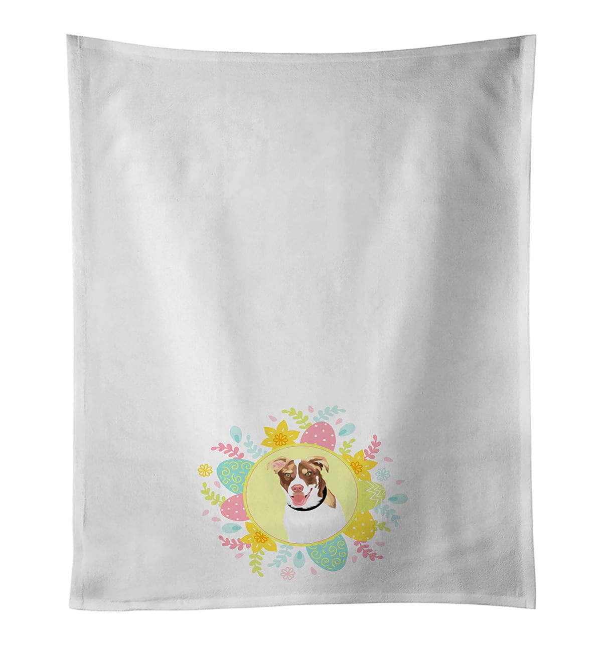 Australian Shepherd Red and White #2 Easter White Kitchen Towel Set of 2 19 in x 28 in