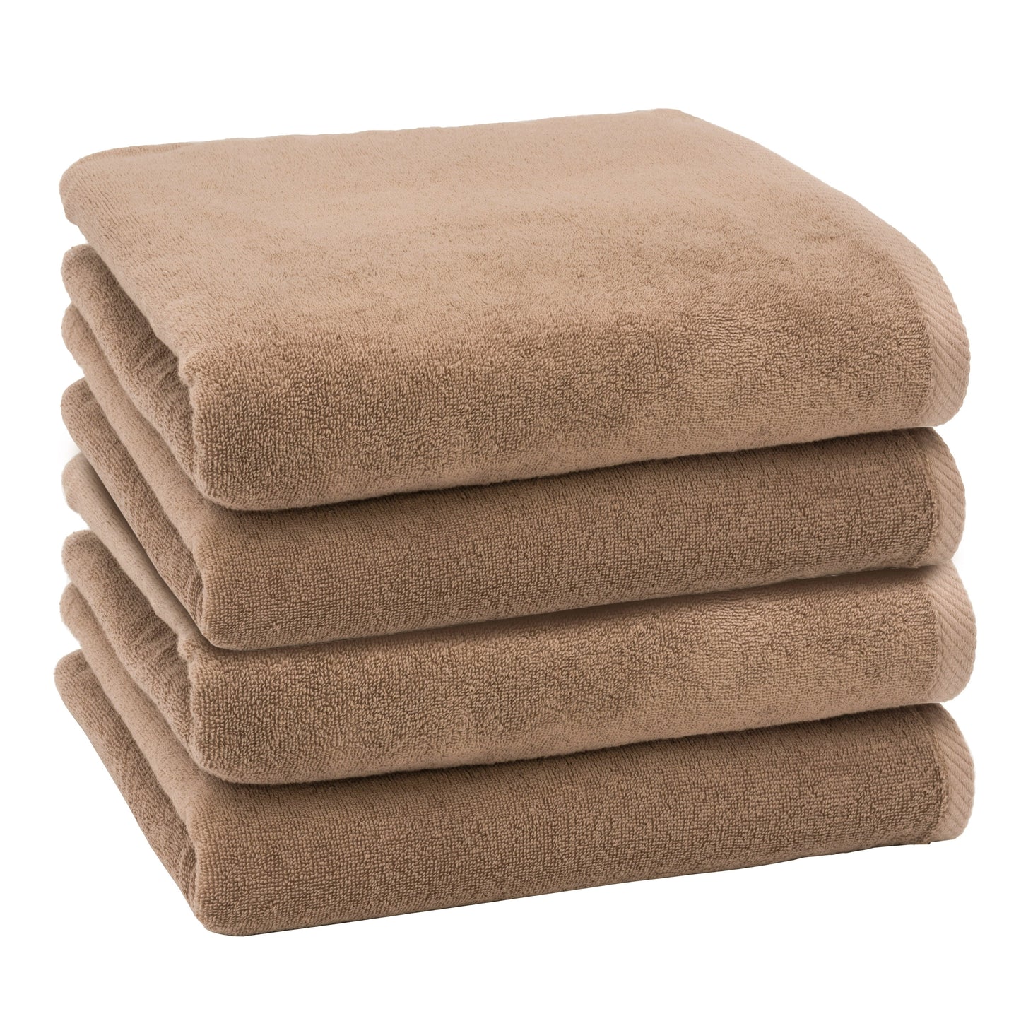 Authentic Hotel and Spa 100% Turkish Cotton Ediree Bath Towels- Set of 4 Cocoa