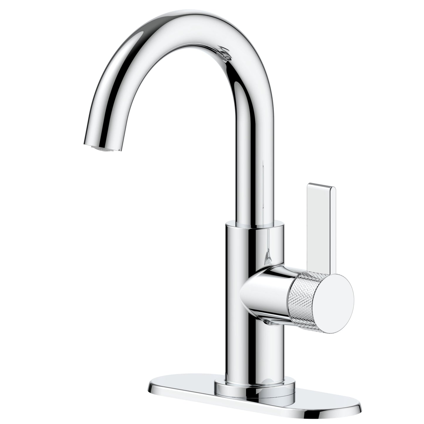 Better Homes & Gardens Chrome Single Handle High-Arc Bathroom Faucet with Knurled Handle