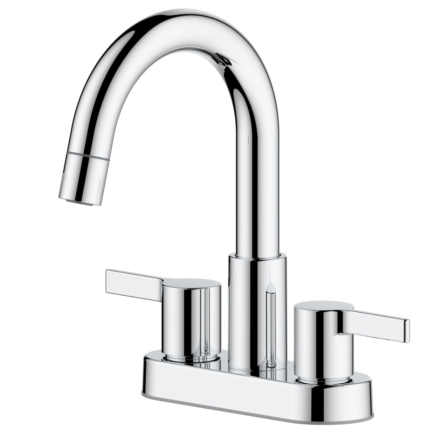 Better Homes & Gardens Clean Modern Chrome 4" Centerset Bathroom Faucet with Pull-Down Sprayer