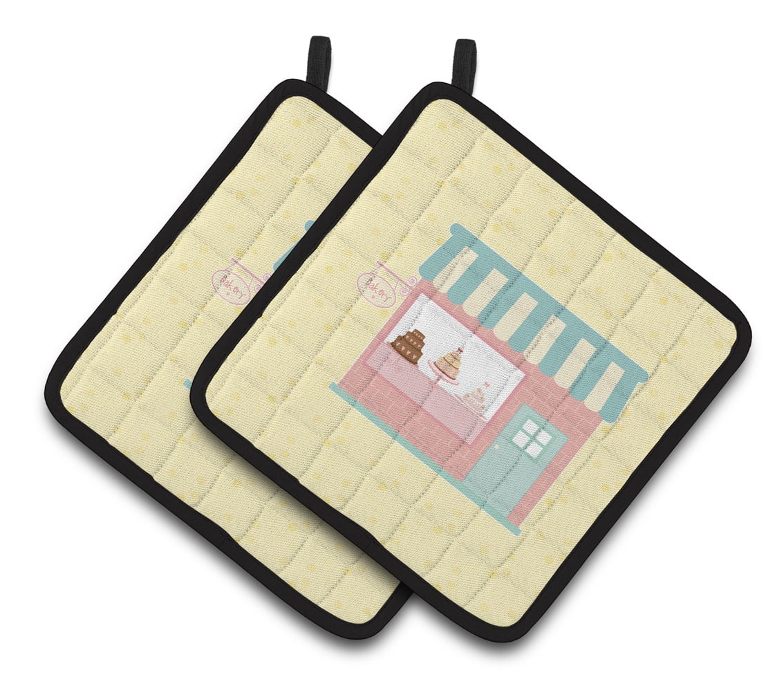 Bake Shoppe on Yellow Pair of Pot Holders