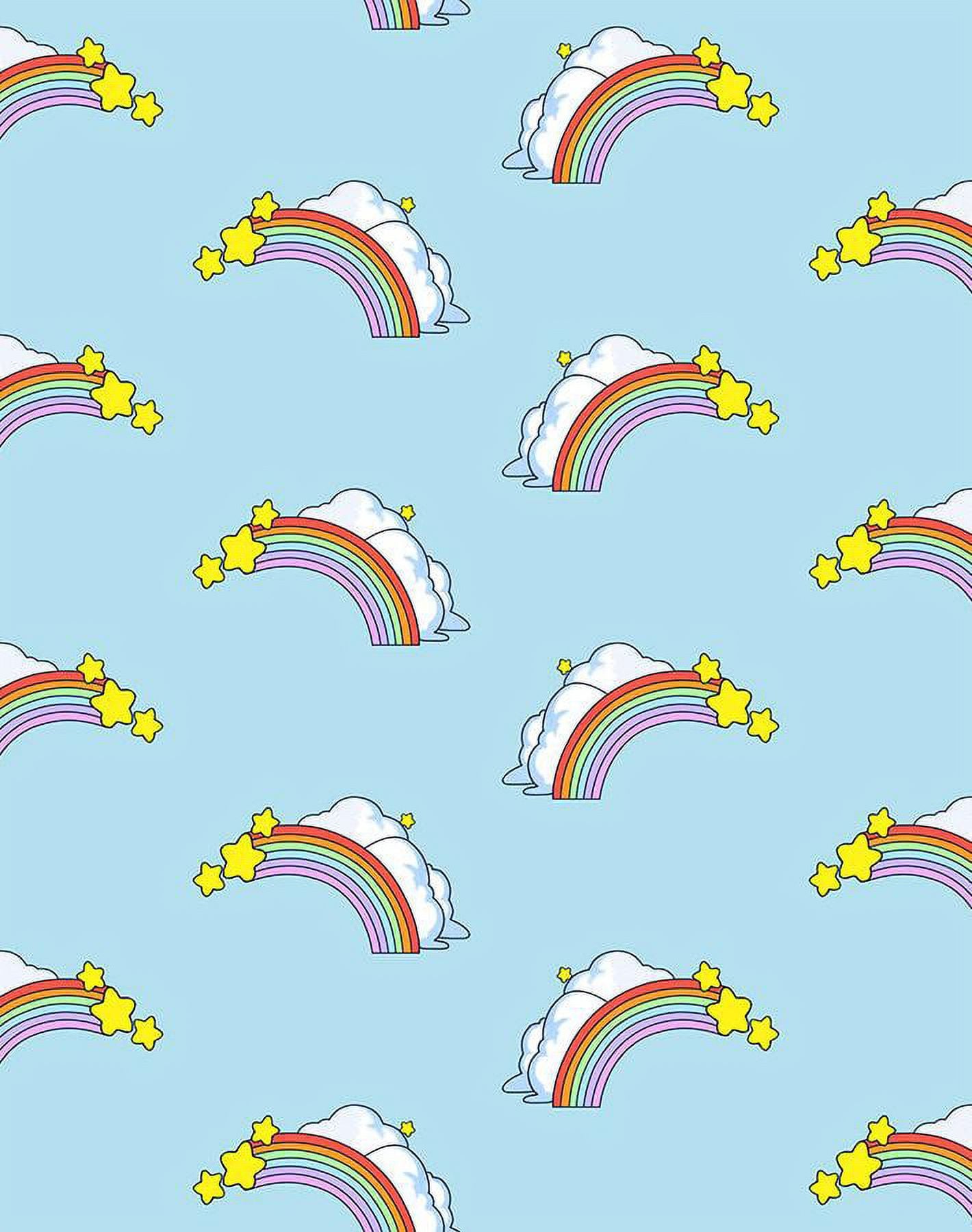 Barbie Rainbows Removable Vinyl Wallpaper, Baby Blue