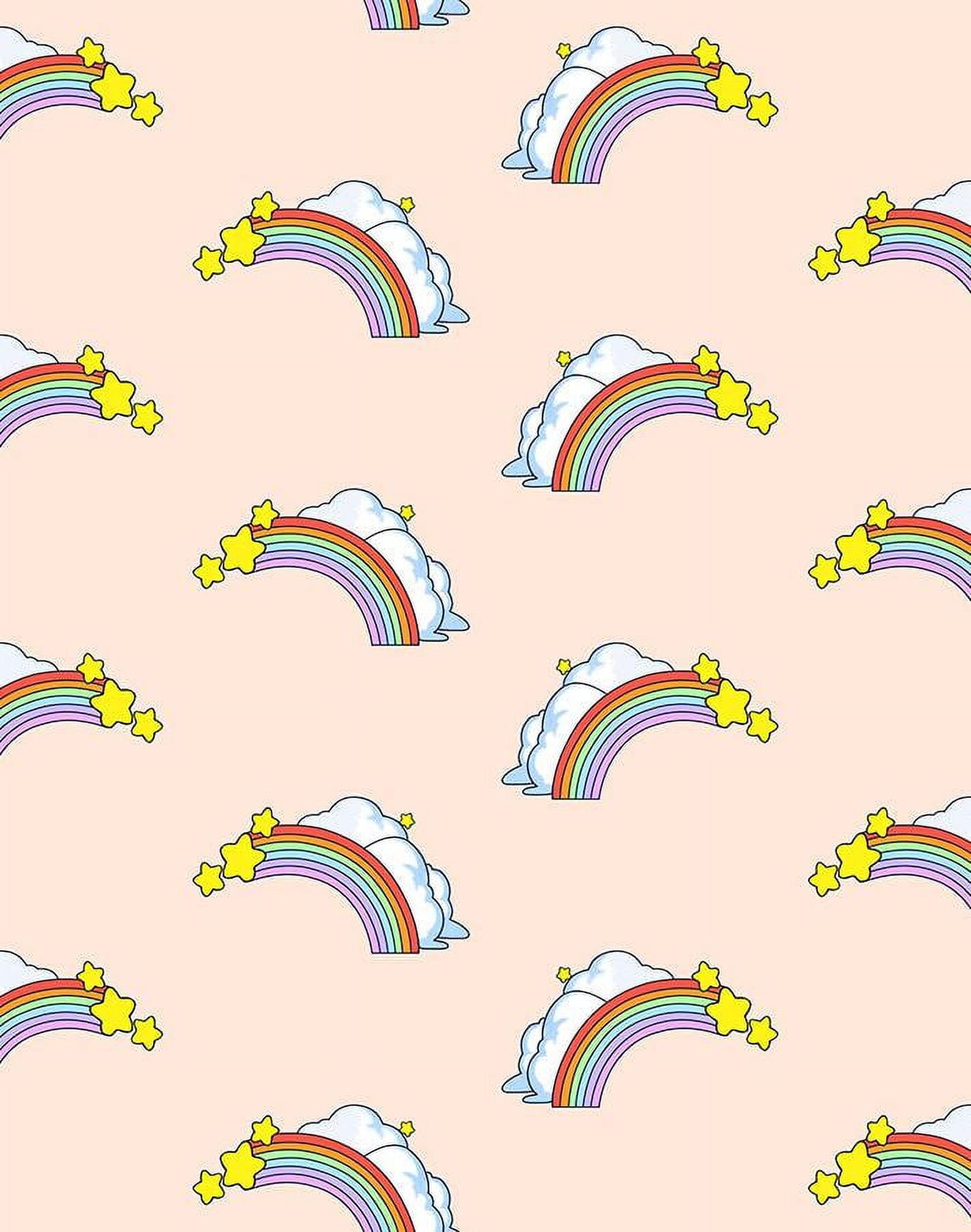 Barbie Rainbows Removable Vinyl Wallpaper, Peach