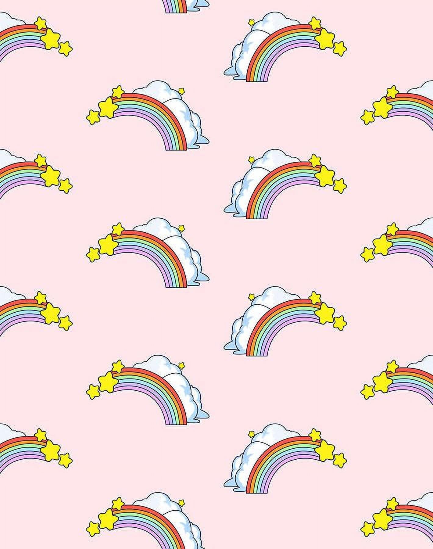 Barbie Rainbows Removable Vinyl Wallpaper, Pink
