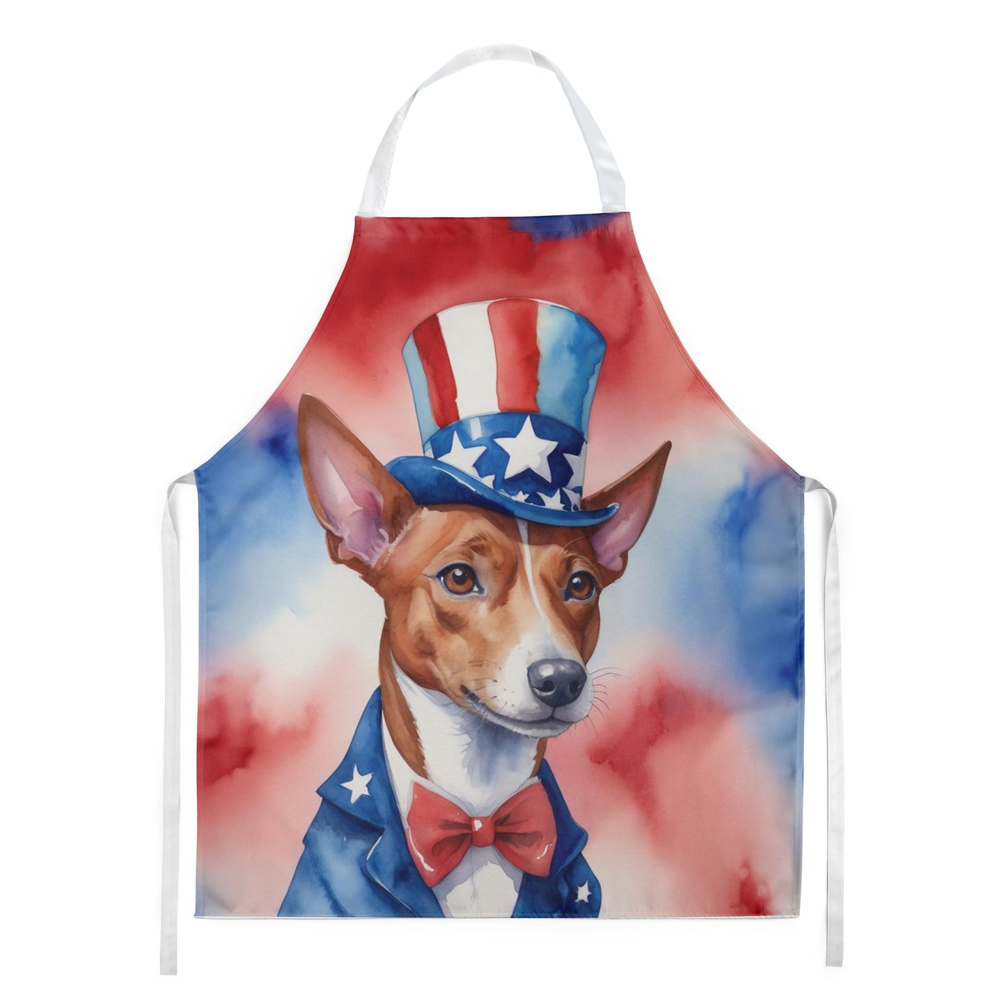 Basenji Patriotic American Apron 27 in x 30 in