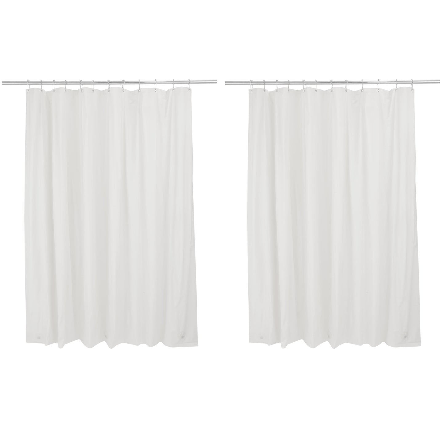Bath Bliss 2 Pack PVC Splash Guard Bathroom Shower Liner in Solid White