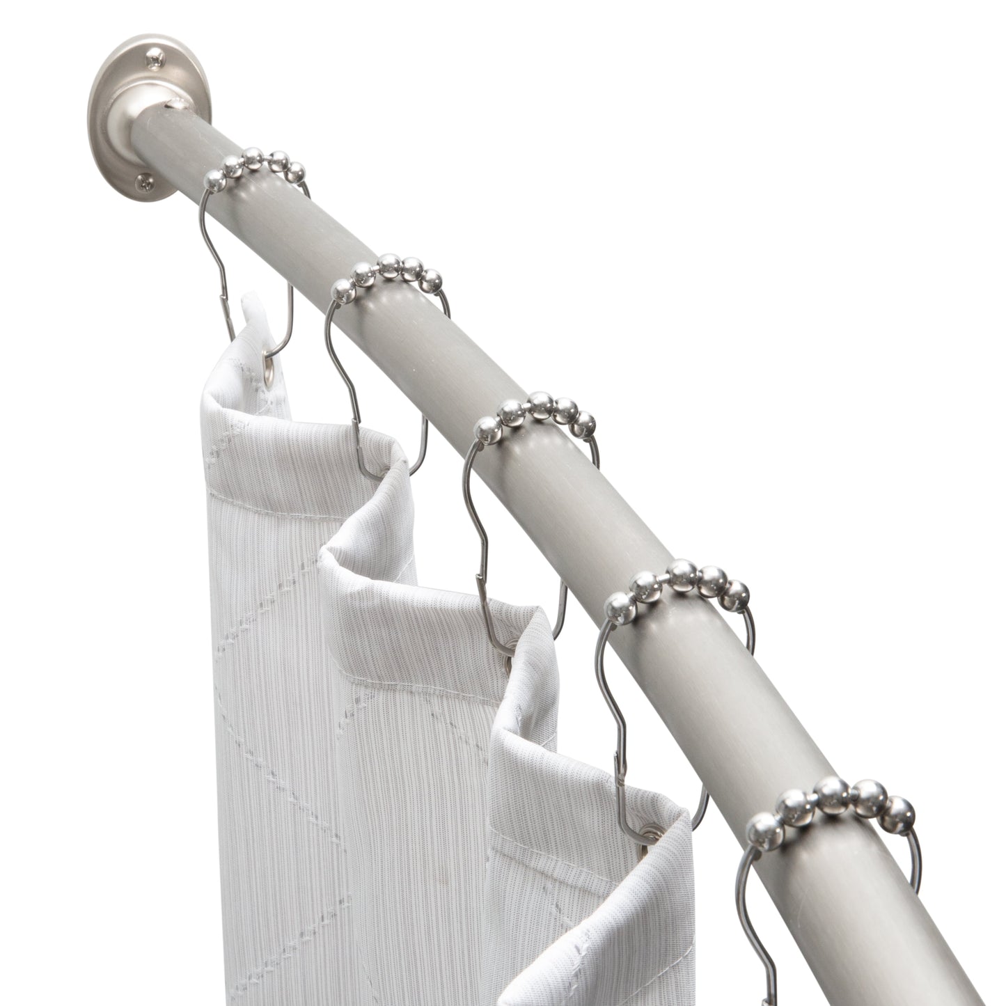 Bath Bliss 42" to 72" Adjustable Curved Shower Curtain Rod, Stainless Steel