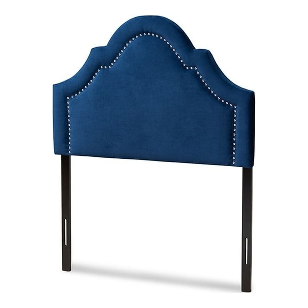 Baxton Studio Rita Cabecero Moderno y Contemporáneo de Tela de Terciopelo Azul Marino Tapizado Tamaño Twin