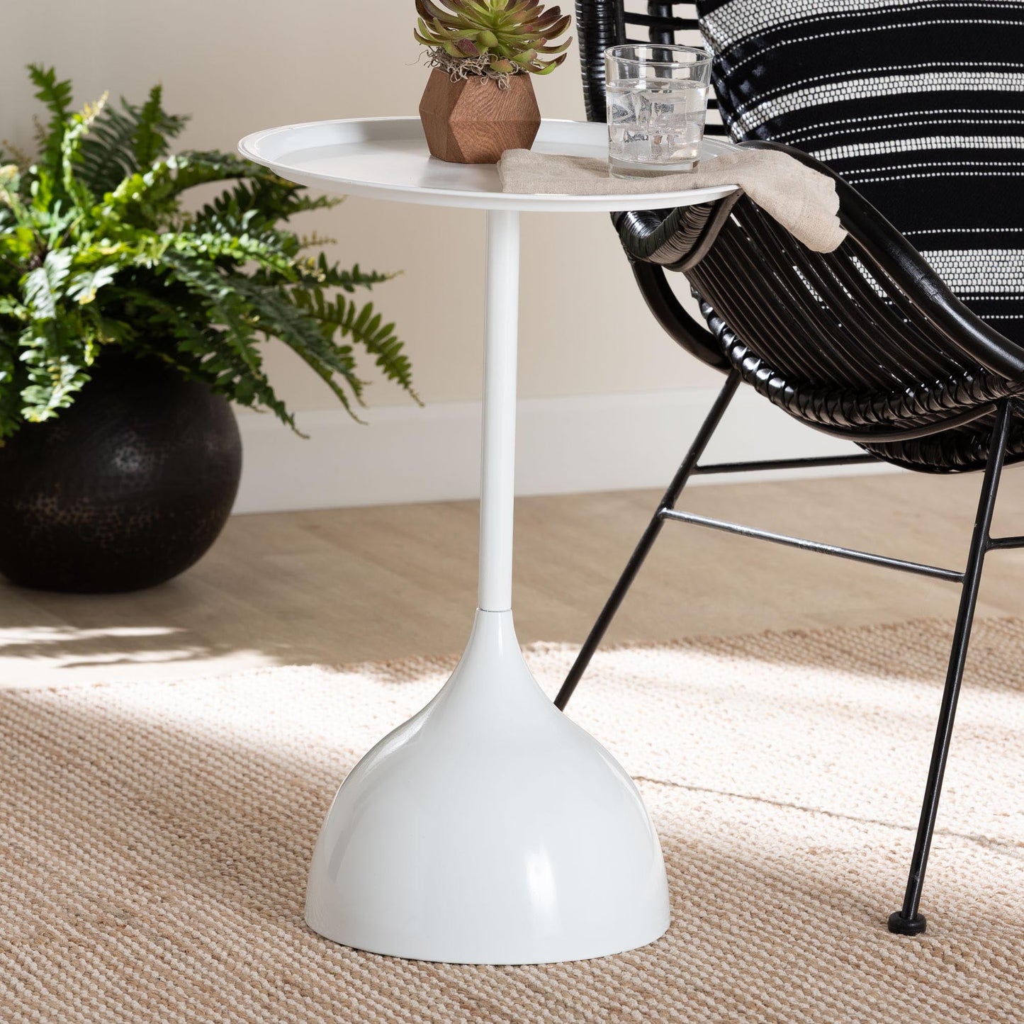 Baxton Studio Webb Modern Accent Table, 16"W, White