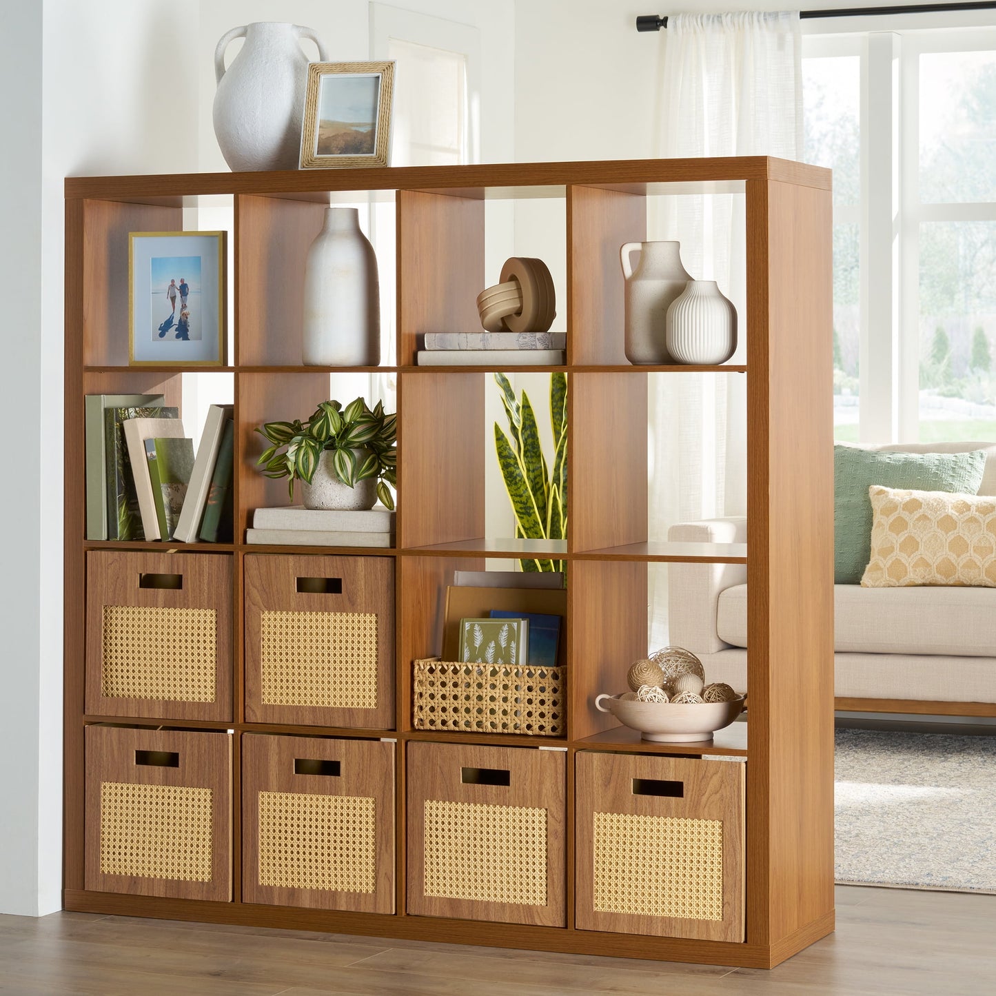 Better Homes & Gardens 16 Cube Storage Organizer, Rustic Gray