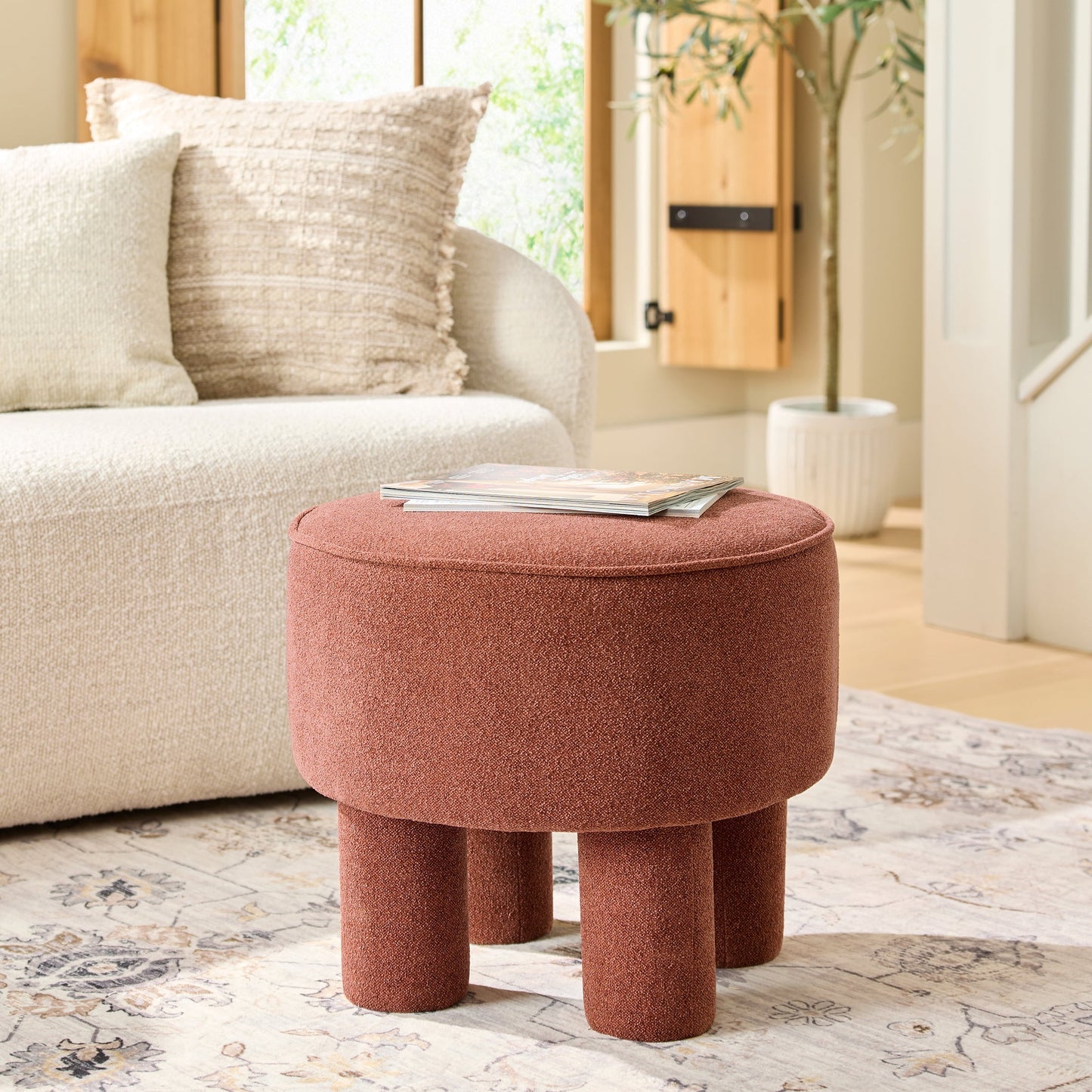 Better Homes & Gardens Adlin Ottoman, Rust