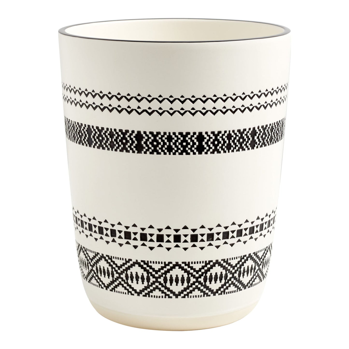 Better Homes & Gardens Boho Chic Wastebasket Black, Ceramic, Adult