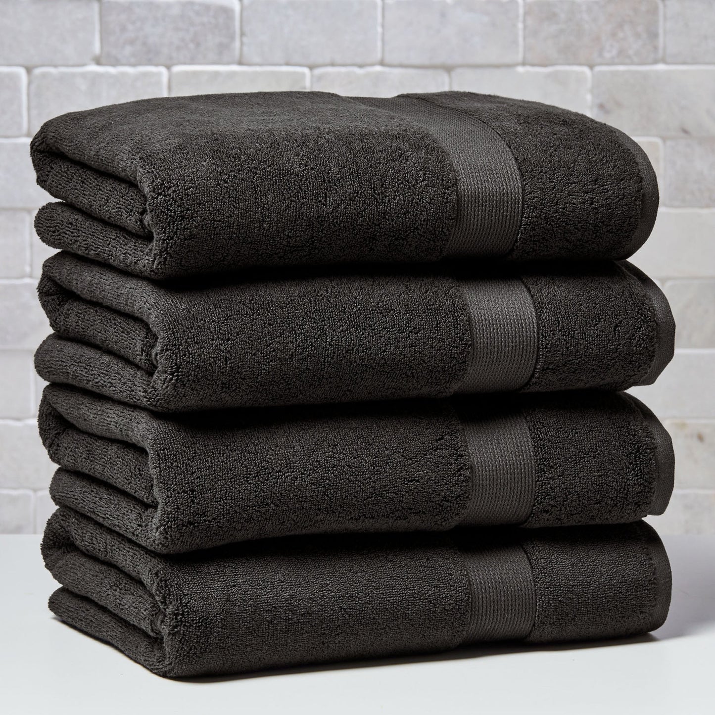 Better Homes & Gardens Signature Soft Solid Cotton 4 Piece Bath Bath Towel Set,Gray Shadow