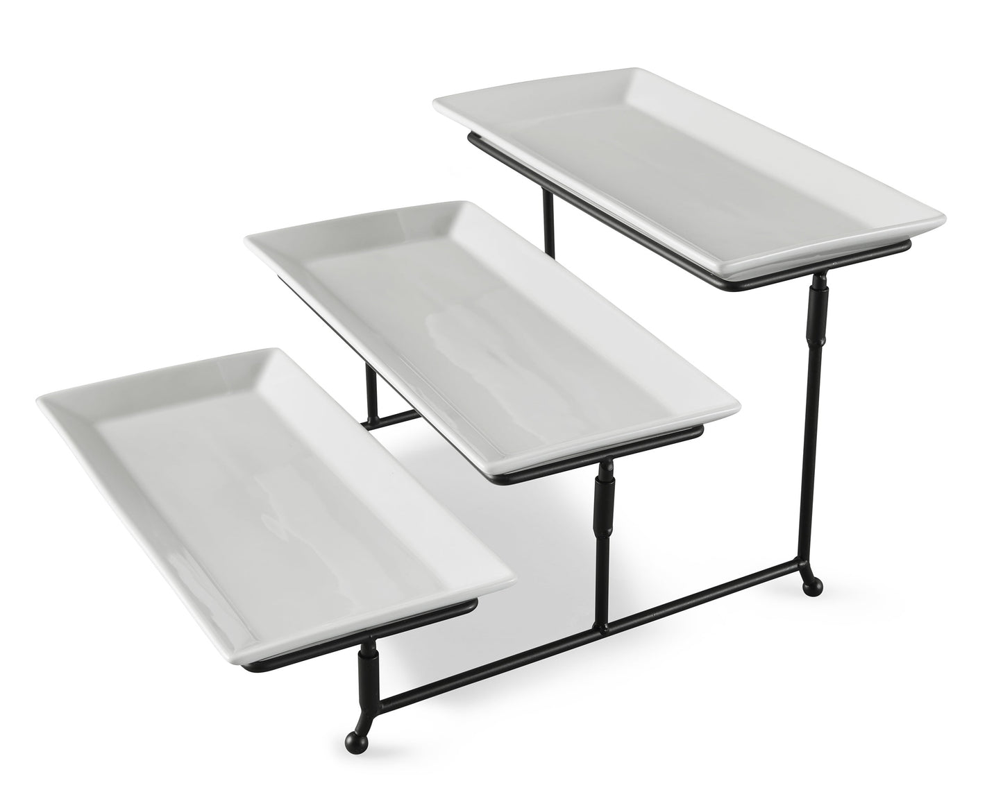 Better Homes & Gardens Juego de Servir de Porcelana Blanca de 3 Niveles