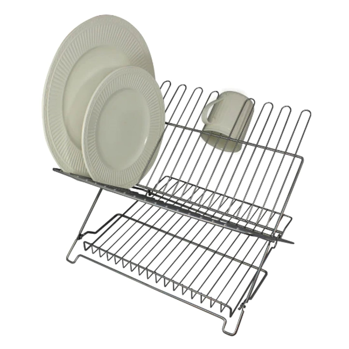 Better Houseware Jr. Folding Dish Rack, Metallic
