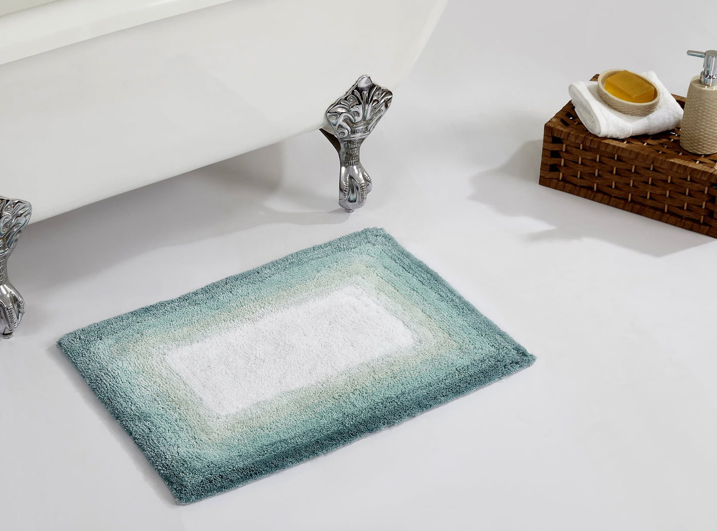 Better Trends 17" x 24" Bathroom Rug 100% Cotton Bath Rug Water Absorbent & Non Slip Bath Mat (Turquoise) Torrent Collection