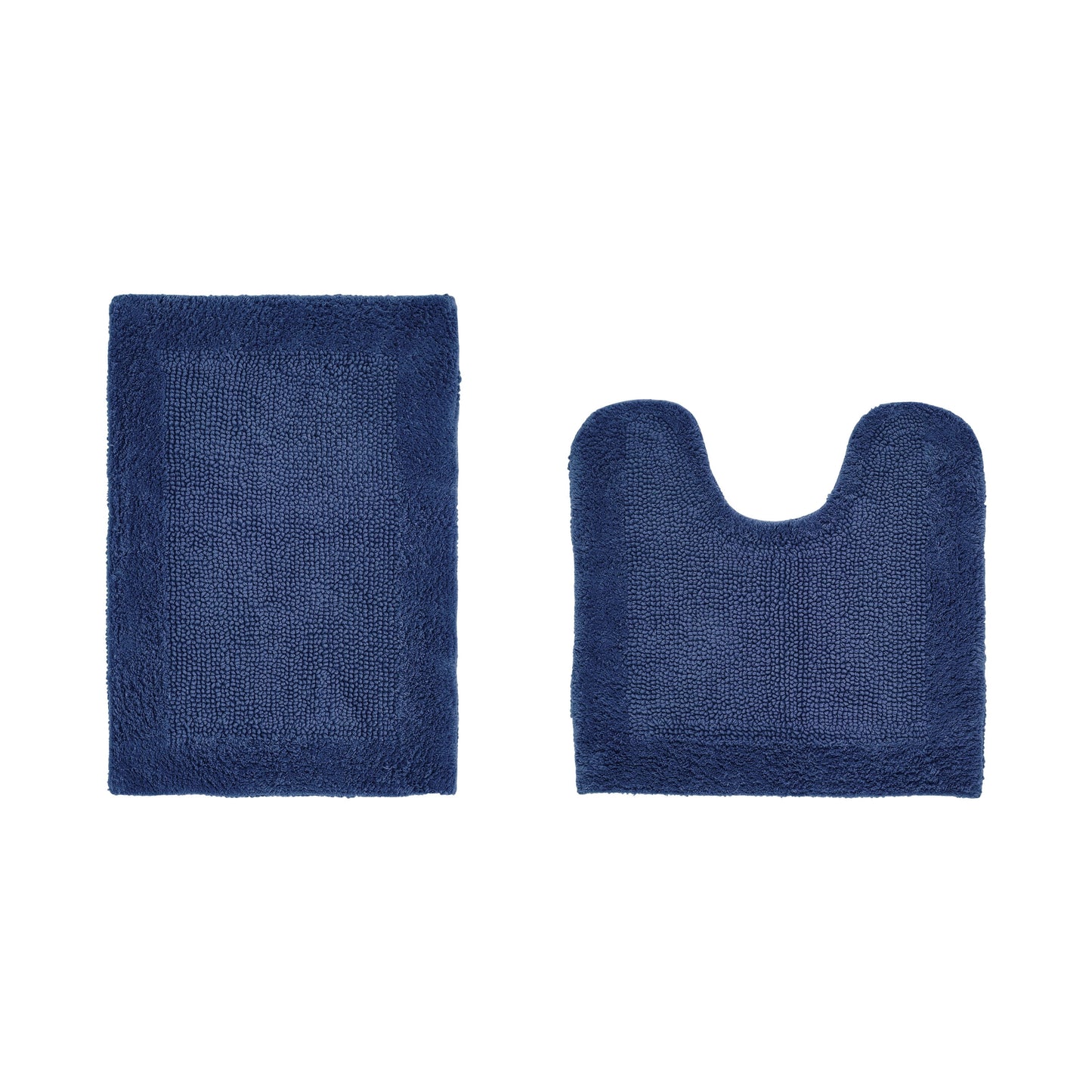 Better Trends 2 Piece Premium Bathroom Rug Set 100% Cotton Soft Tufted Reversible Bath Rug Water absorbent Bath Mat for Bathroom Shower and Tub Use, Edge Collection Ivory (20" x 20" | 24" x 40")