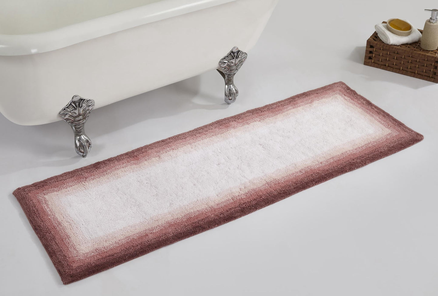 Better Trends 20" x 60" Bathroom Runner Mat 100% Cotton, Extra Soft Tufted Bath Rug, Water Absorbent & Non Slip Bath Mat, Rose Torrent Collection