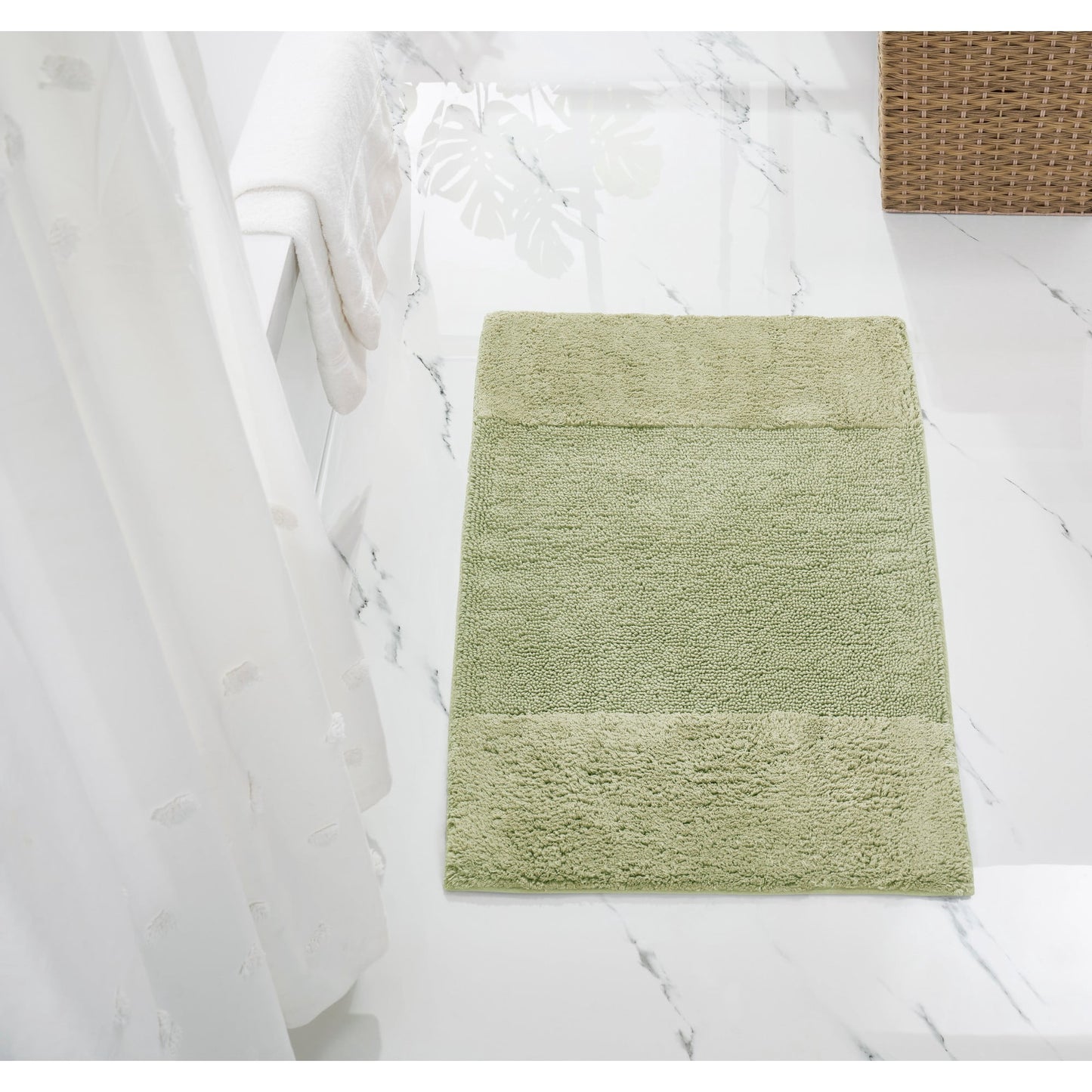 Better Trends 24" x 40" Bathroom Rug 100% Cotton, Soft Tufted Bath Mat, Water Absorbent & Non Slip Bath Rug (Sage) Granada Collection