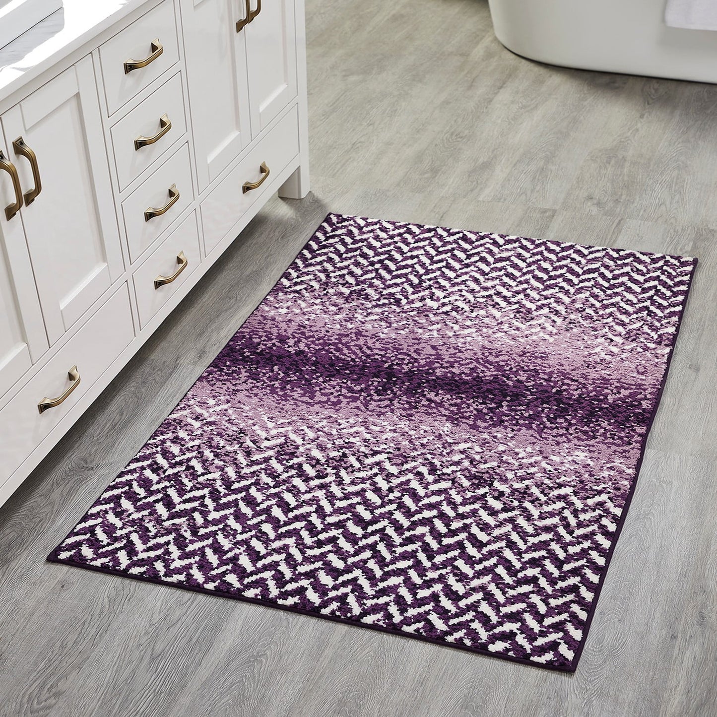 Better Trends Bath Rug 30†x 50†Bathroom Rug Mat Non-Slip Micro Polyester Bath Rugs for Bathroom Floor, Shower, Tub, Toilet Casablanca Collection - (Purple)