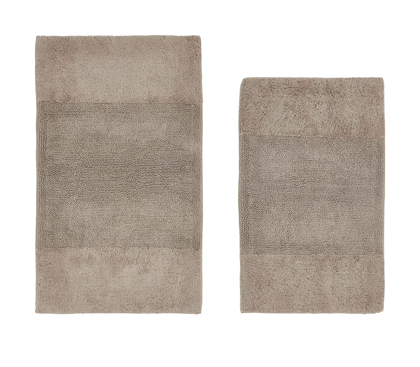 Better Trends 2 Piece Bathroom Rug Set, 100% Cotton, Extra Soft Tufted Bath Mat, Water Absorbent & Non Slip Bath Rug, (Beige) Granada Collection