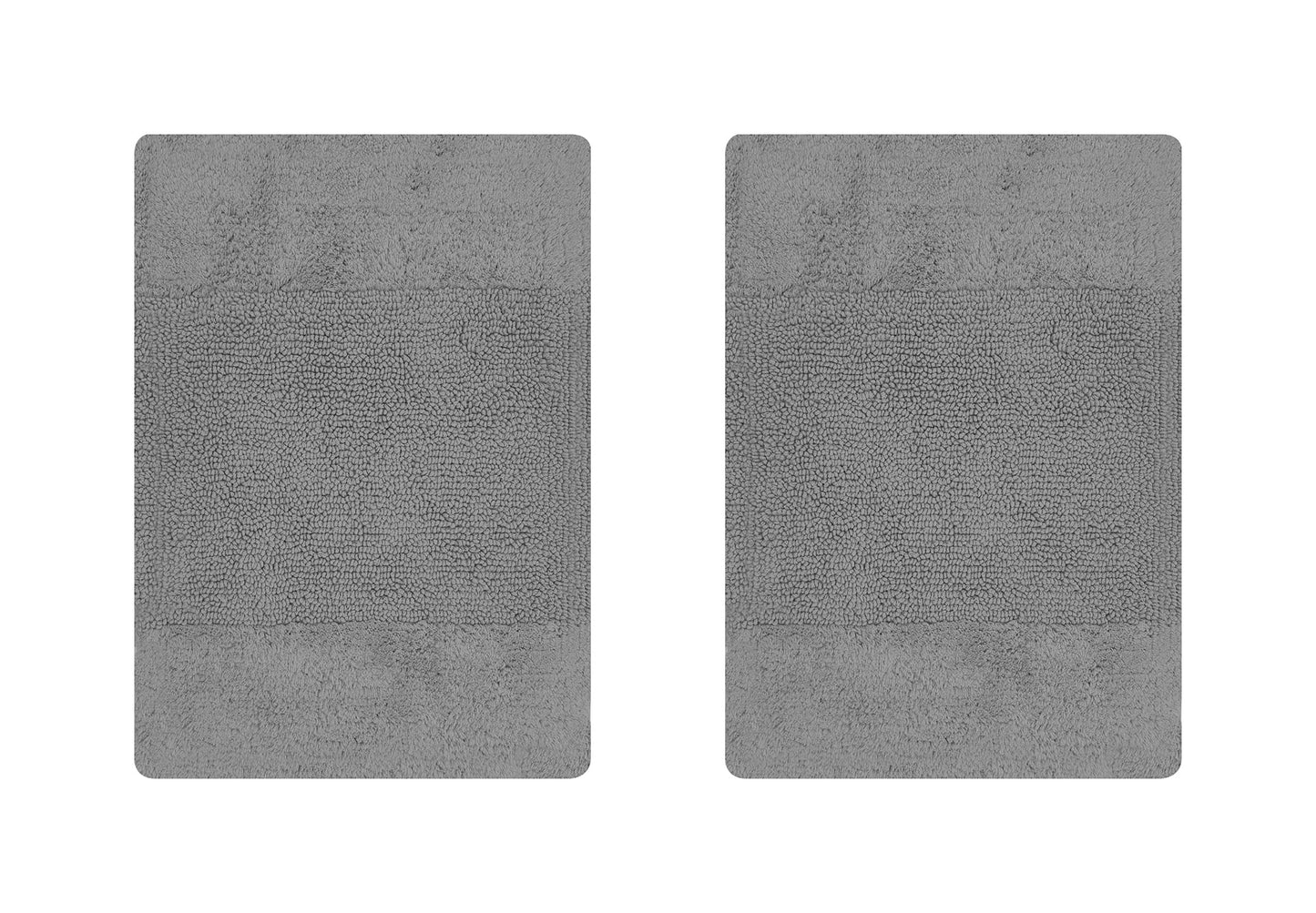 Better Trends 2 Piece Bathroom Rug Set, 100% Cotton, Extra Soft Tufted Bath Mat, Water Absorbent & Non Slip Bath Rug, (Gray) Granada Collection