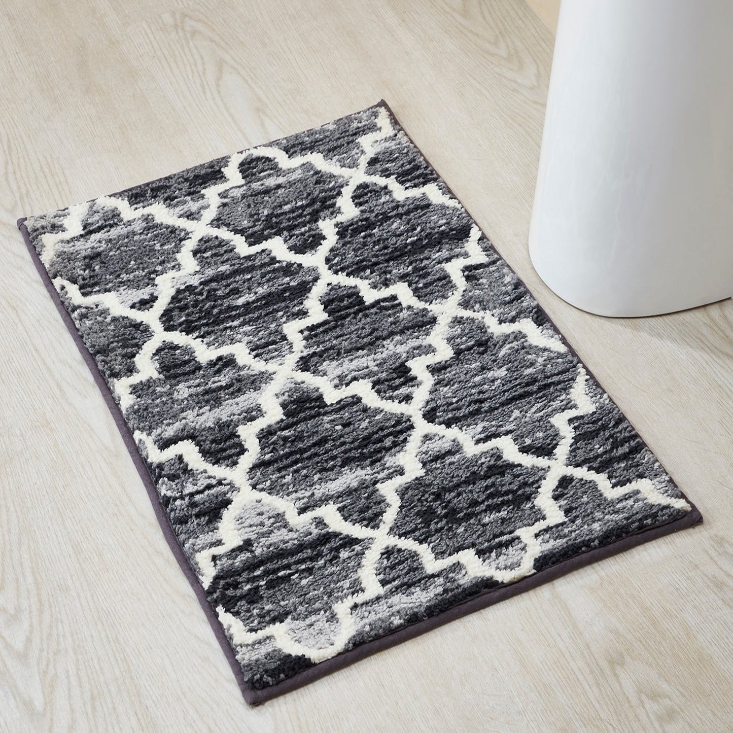 Better Trends 2-Piece Bathroom Rug Set, 17"x 24" & 24"x 40", 100% Cotton Soft, Water Absorbent, Non-Slip, Machine Washable – Ideal for Sink, Tub, Shower, or Bathroom Entry – Savio Collection - Gray