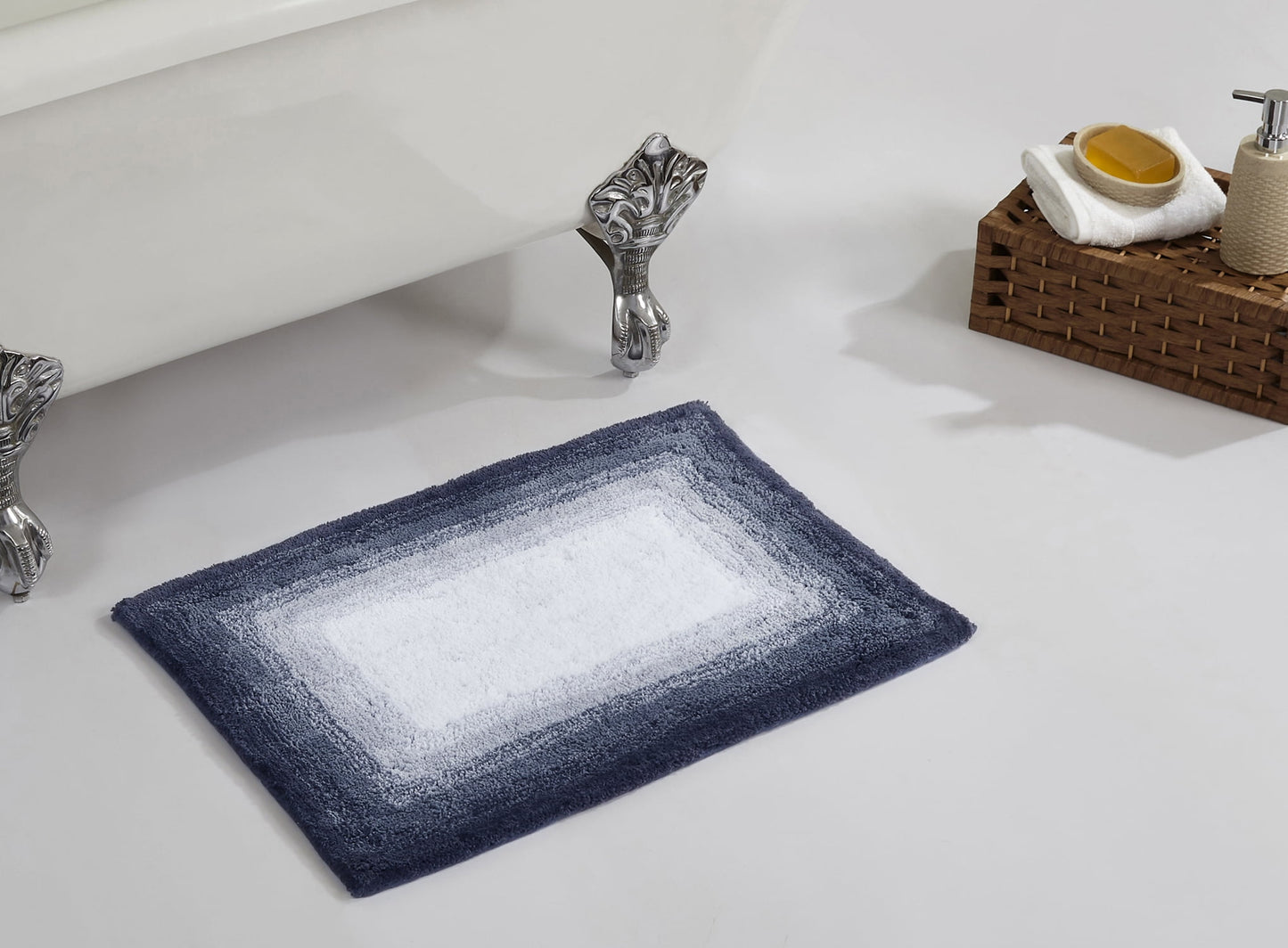 Better Trends 24" x 40" Bathroom Rug 100% Cotton Bath Rug Water Absorbent & Non Slip Bath Mat (Gray) Torrent Collection