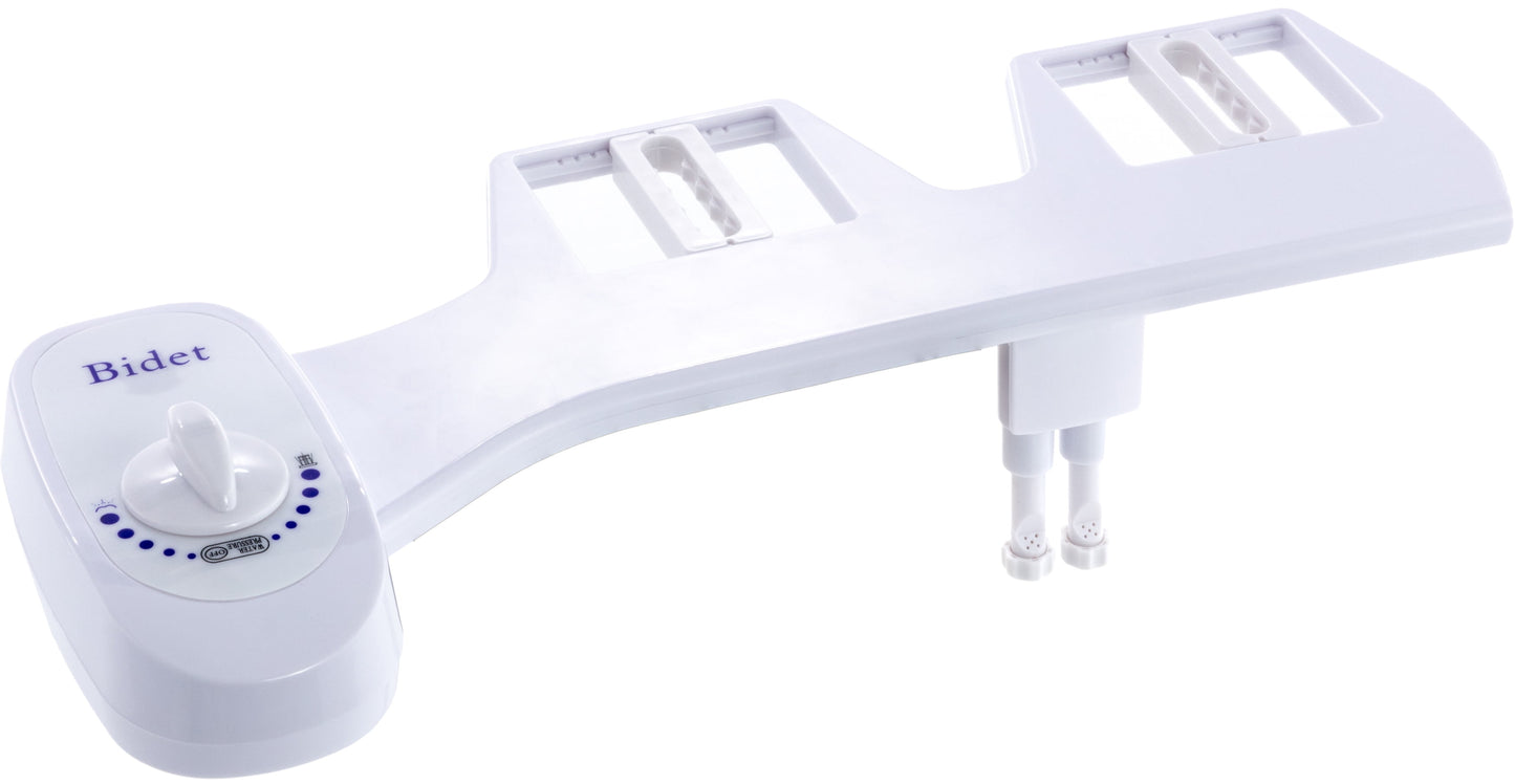Bidet - Double Nozzle - Non-Electric Toilet Attachment with Self Cleaning Nozzles - Fresh Water Bidet -Adjustable Spray Pressure - Easy DIY Installation - Upgrade Your Bathroom With a European Touch