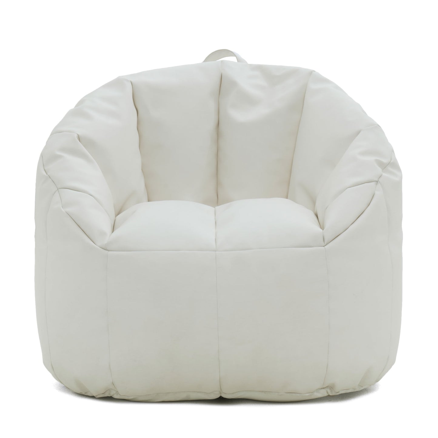 Big Joe Milano Outdoor Weatherproof Bean Bag Chair for Kids, Teens, Adults, White Marine Vinyl, UV Protected Weather Resistant Fabric, Lightweight Patio Reading Seat, 2.5 foot Refillable