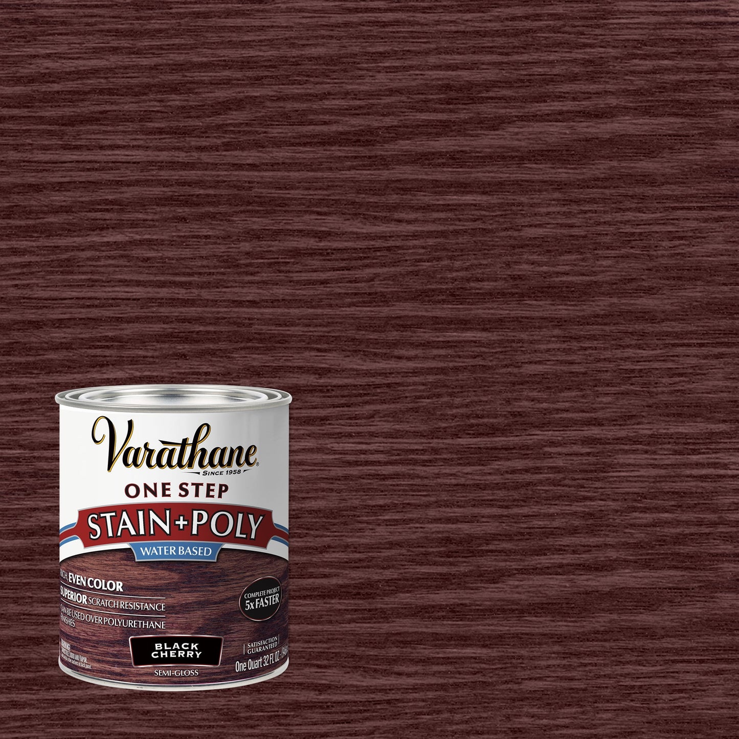 2 Pack, Black Cherry, Varathane Stain + Polyurethane, Semi-Gloss -384367, Quart
