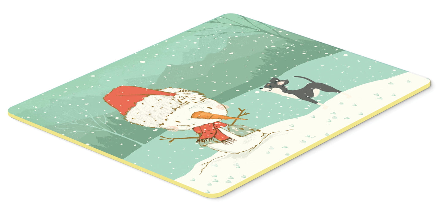 Black Chihuahua Snowman Christmas Kitchen or Bath Mat 24x36
