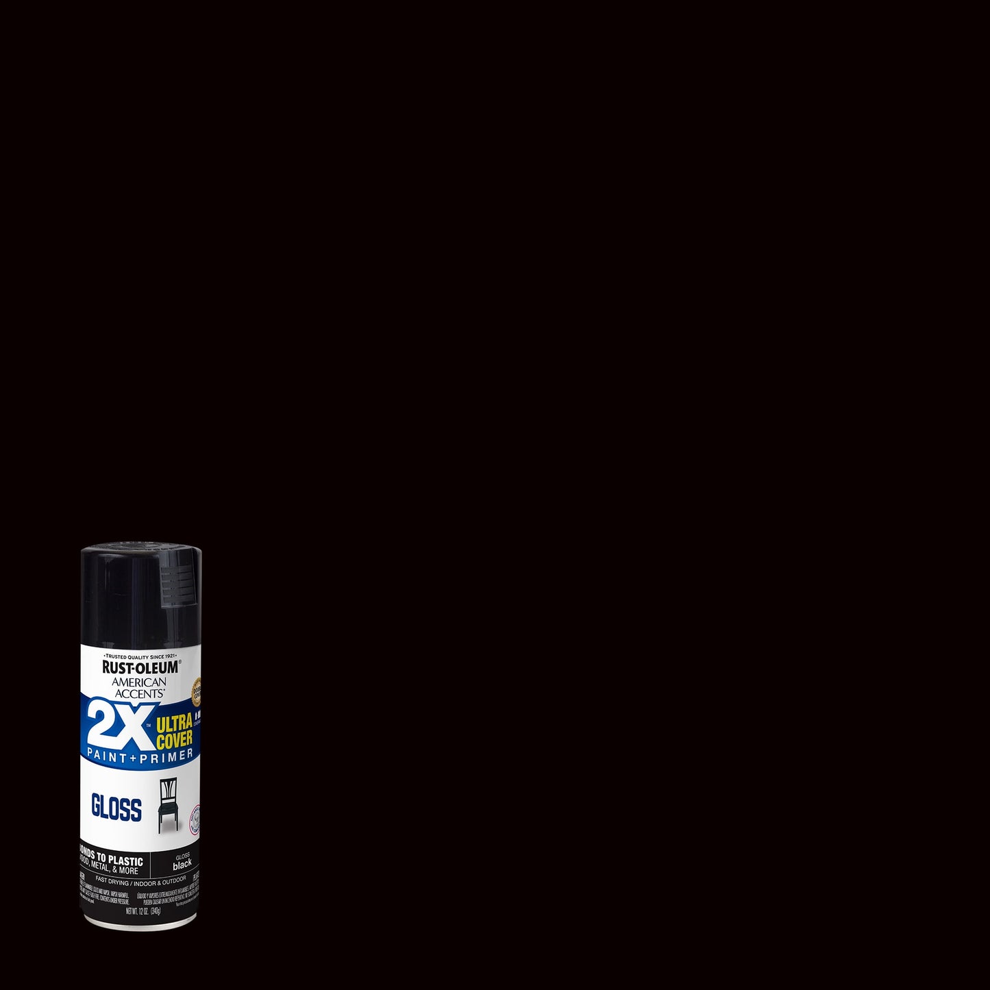 6 Pack, Black, Rust-Oleum American Accents 2X Ultra Cover Gloss Spray Paint- 12 oz